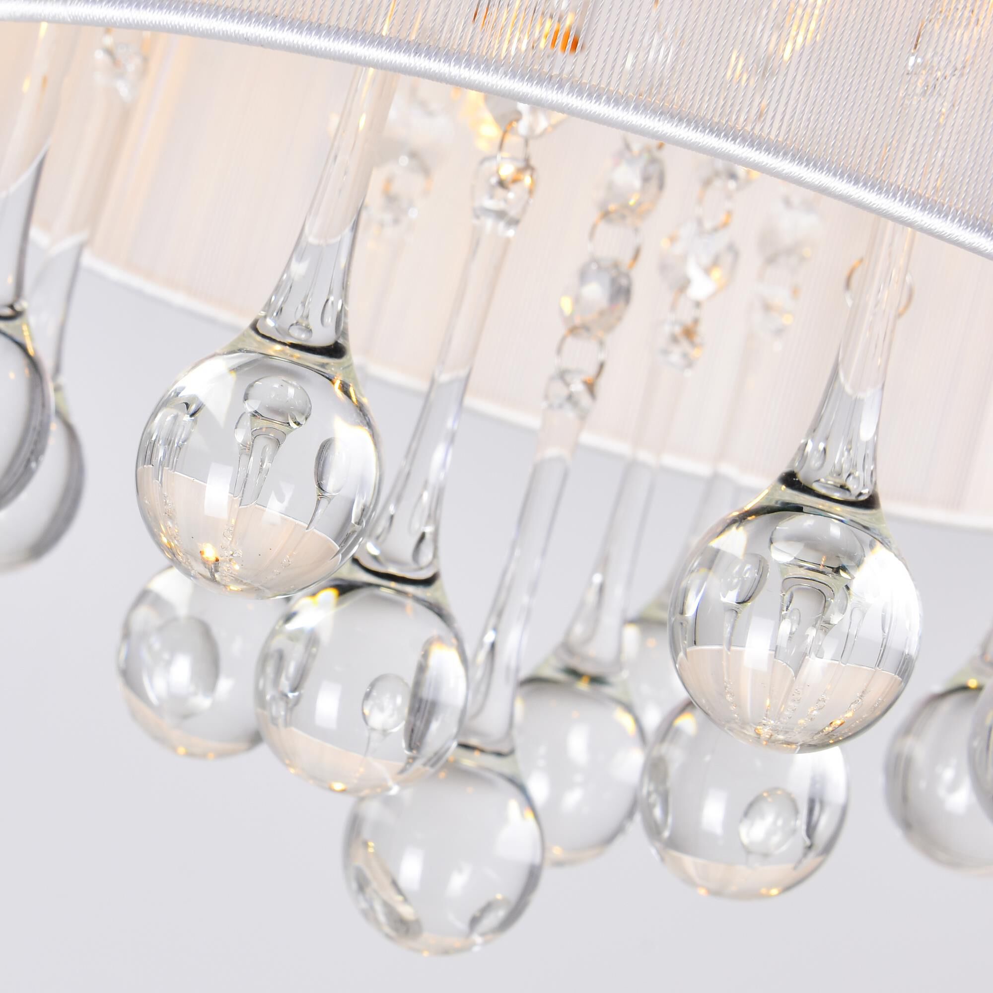 Shown in Chrome finish and K9 Clear crystal and White shade