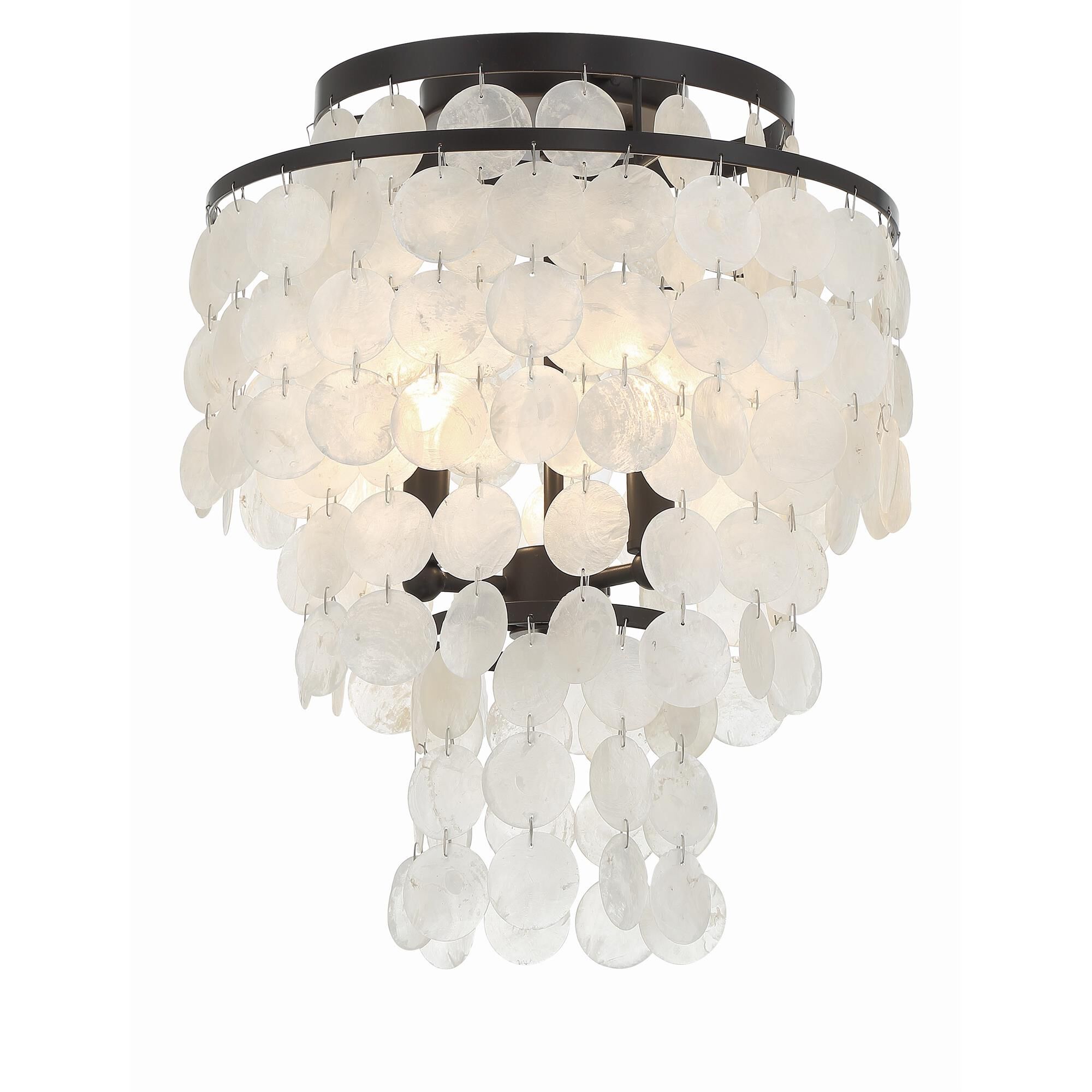 Shown in Dark Bronze finish and Capiz Shell crystal