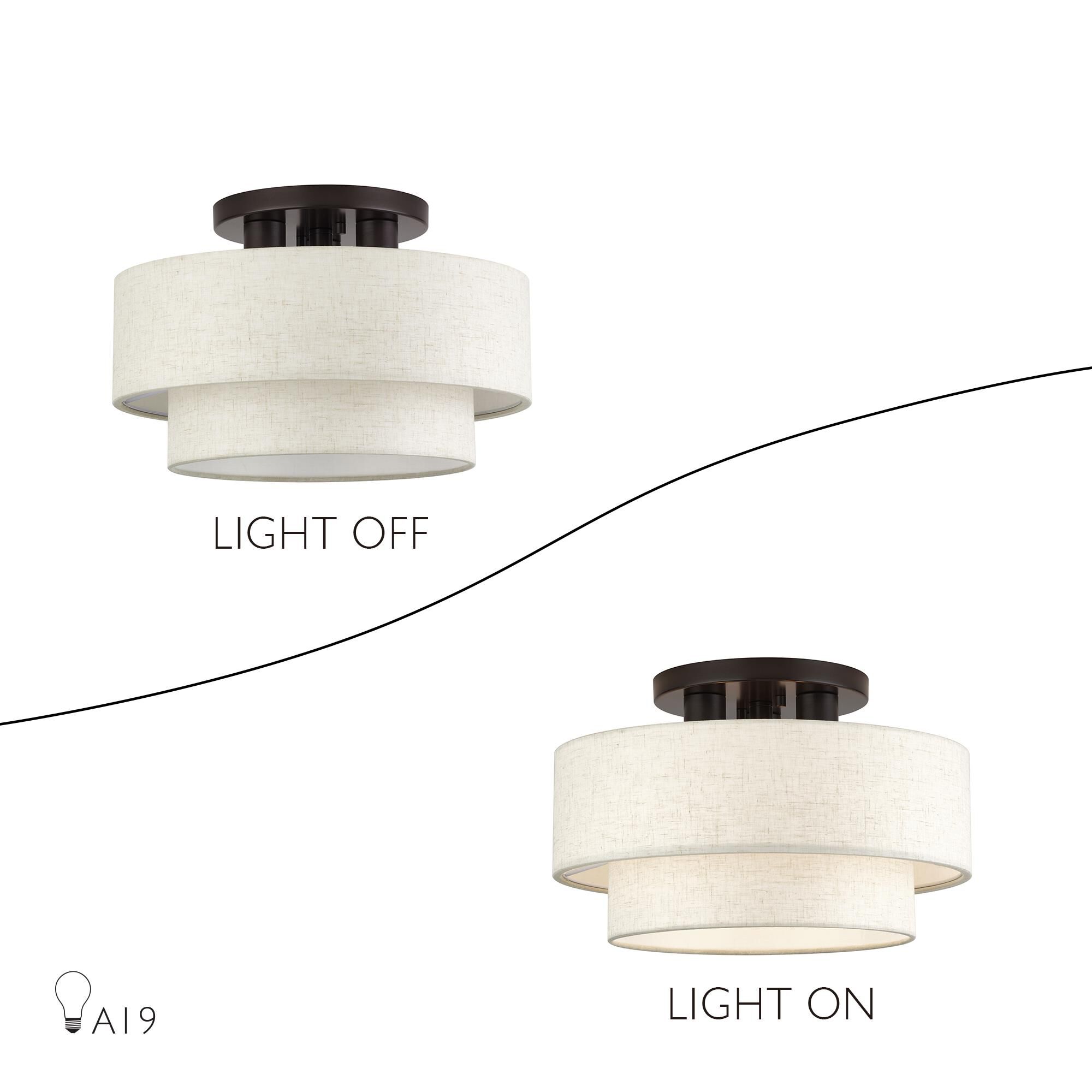 Manorwood 15 Inch Semi Flush Mount by Livex Lighting