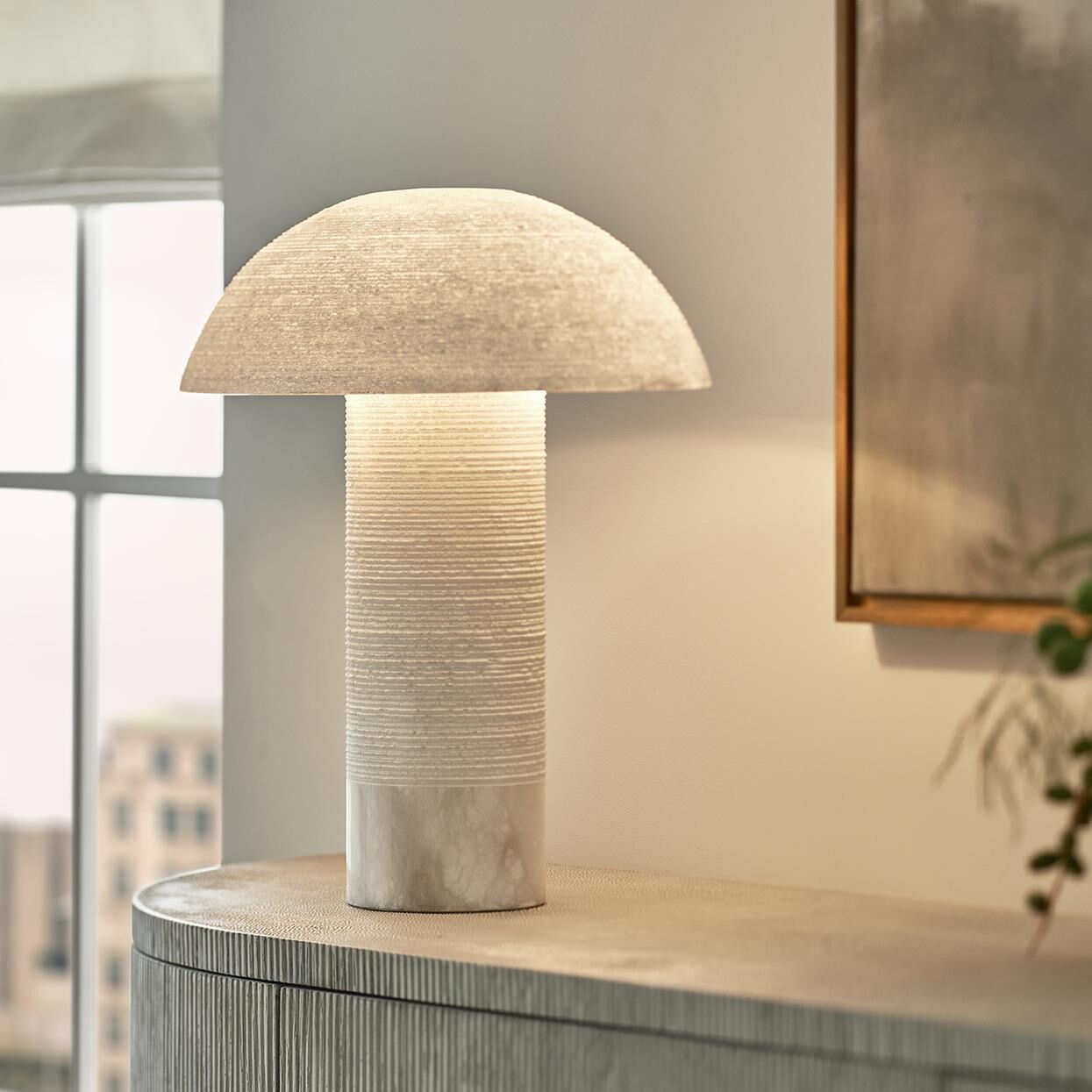 Shown in White finish and Alabaster  shade