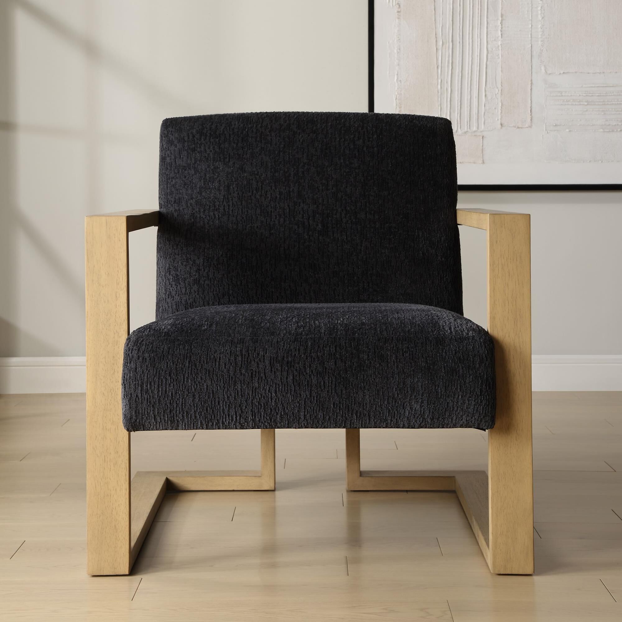 Shown in Modern Style Is Displayed In The Suspend Accent Chair, With A Sturdy Solid Wood Frame Finished In Li finish