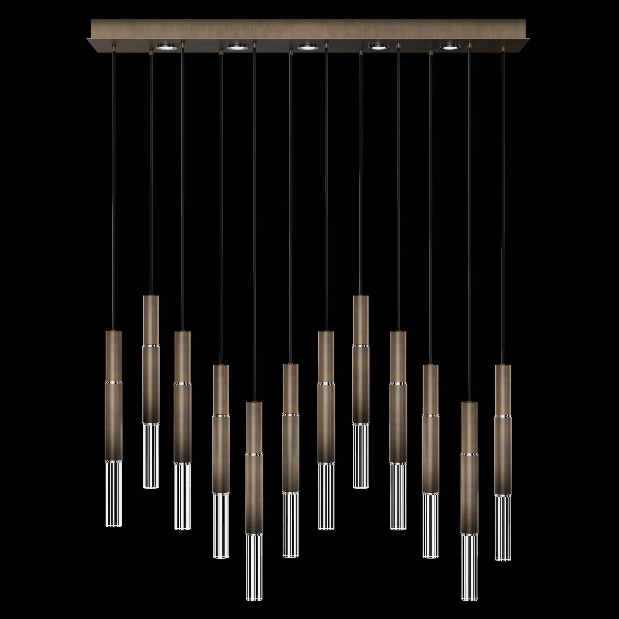 Shown in Bronze finish and True crystal and False glass