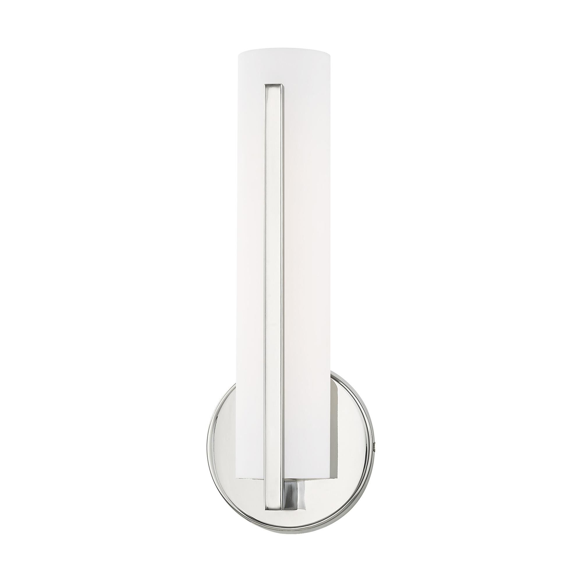 Shown in Polished Chrome finish and Satin White Acrylic shade