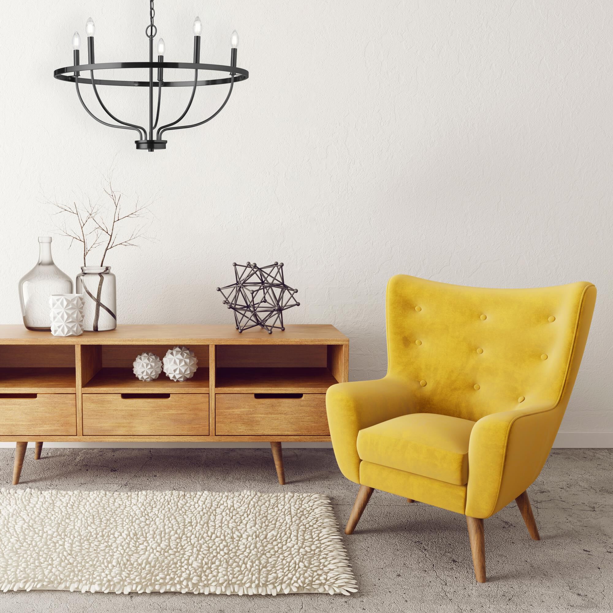 Cesar 29 Inch 5 Light Chandelier by Dainolite