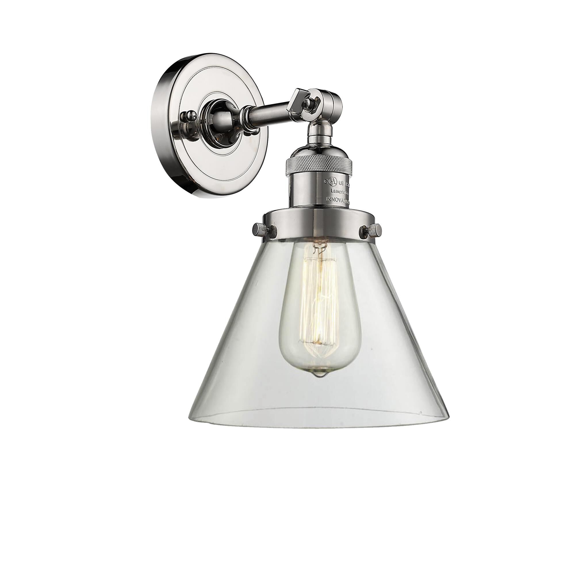 Shown in Polished Nickel finish and Clear glass