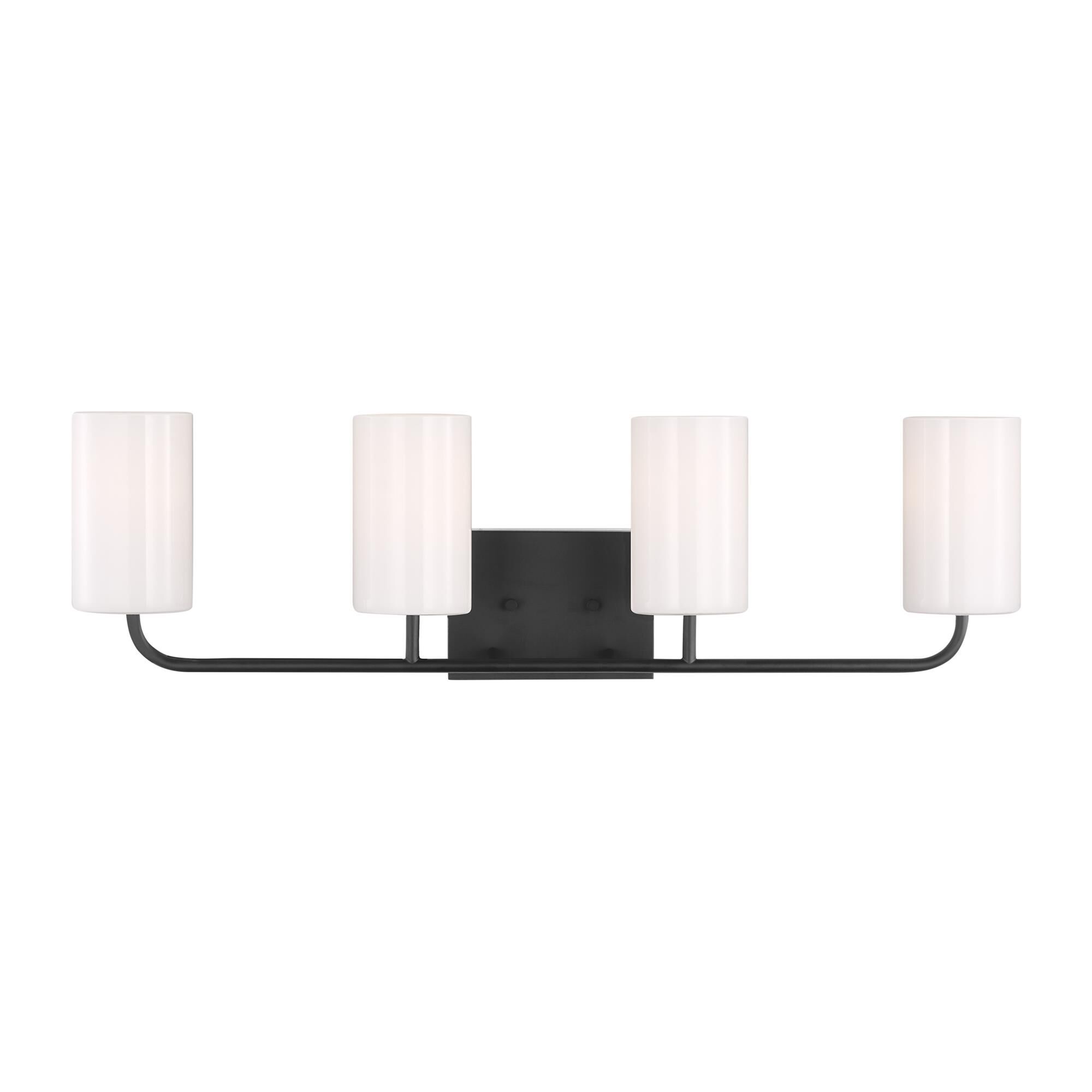 Shown in Midnight Black finish and Clear Outside / Painted White Inside Glass s shade