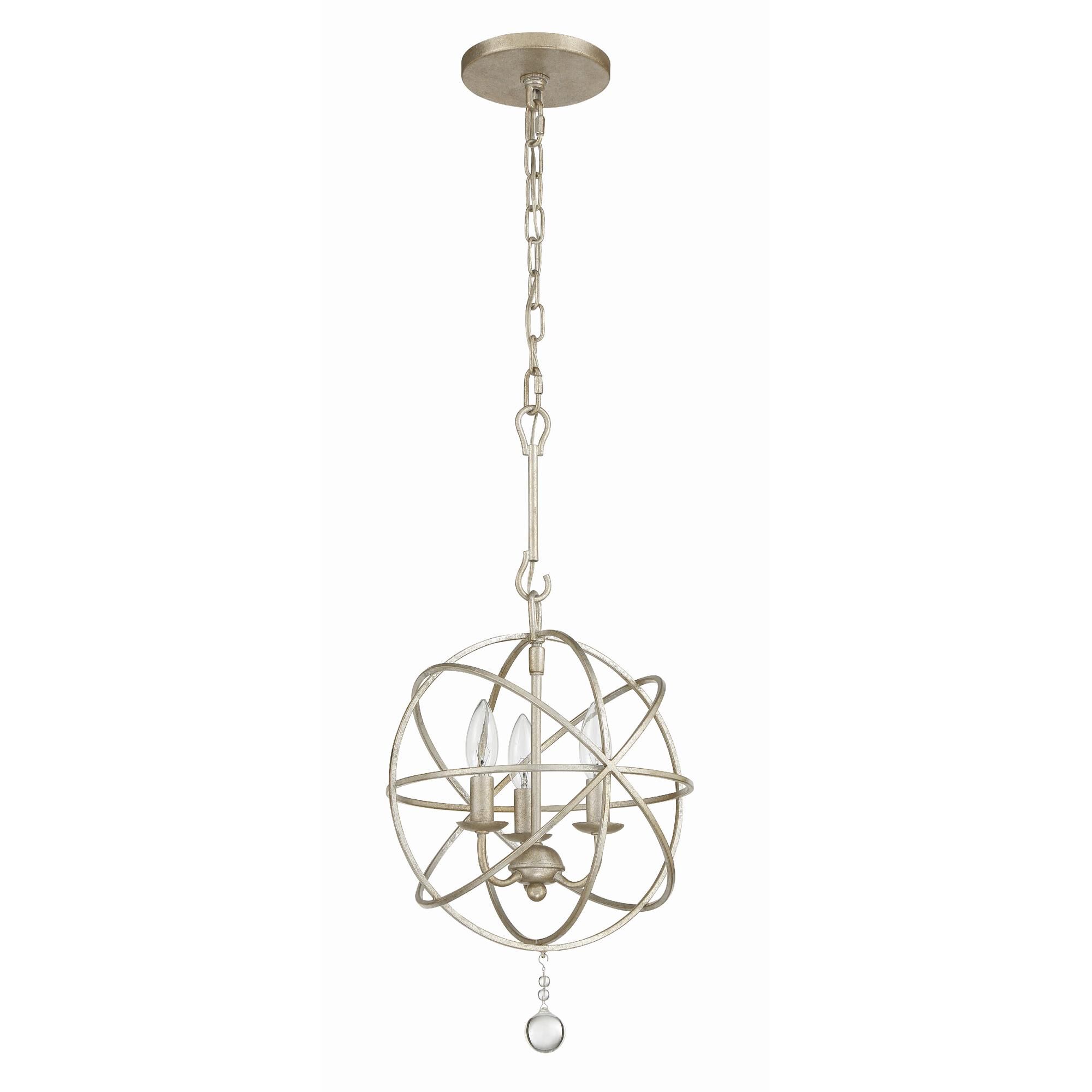 Shown in Olde Silver finish and Clear Glass Drops crystal