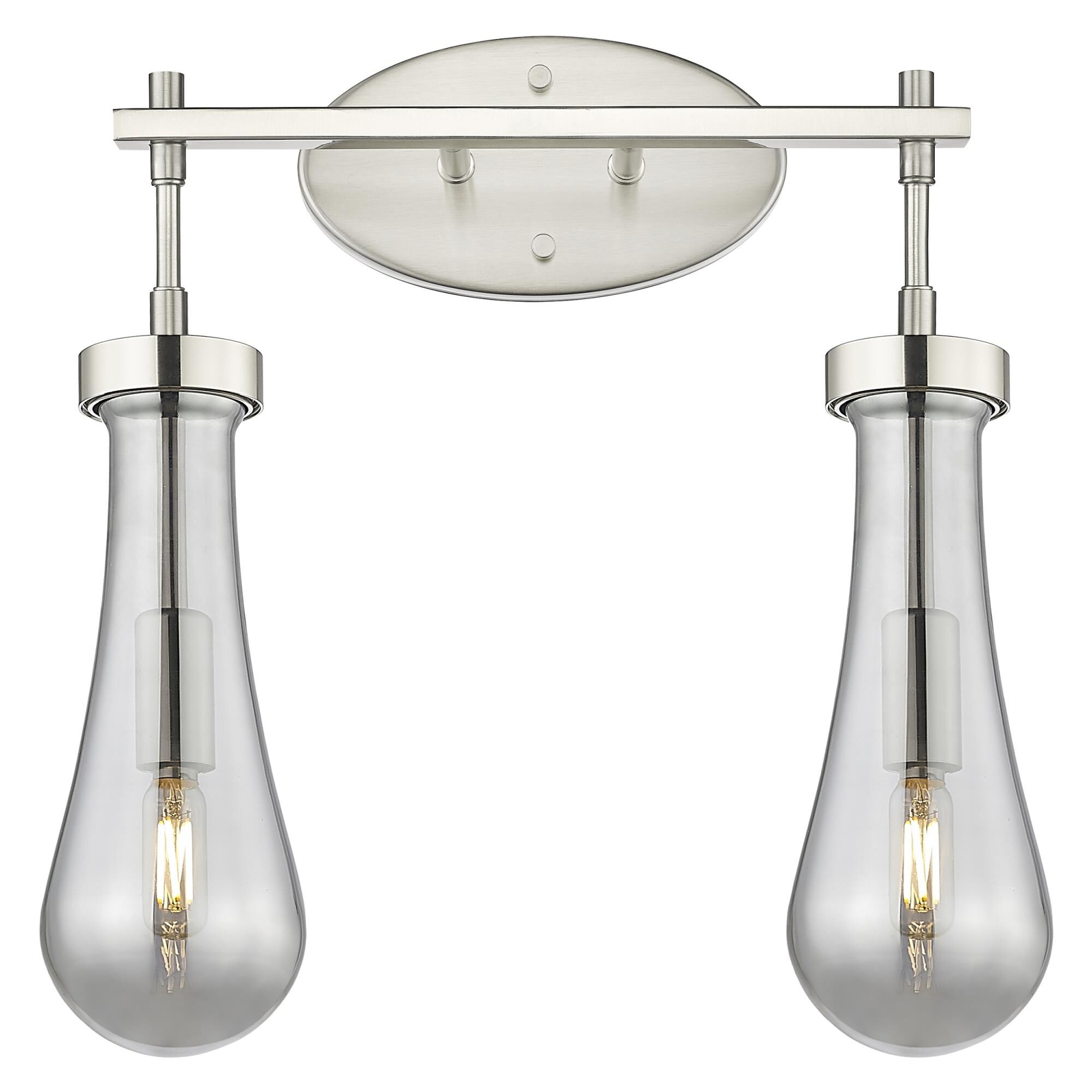 Shown in Satin Nickel finish and Light Smoke glass