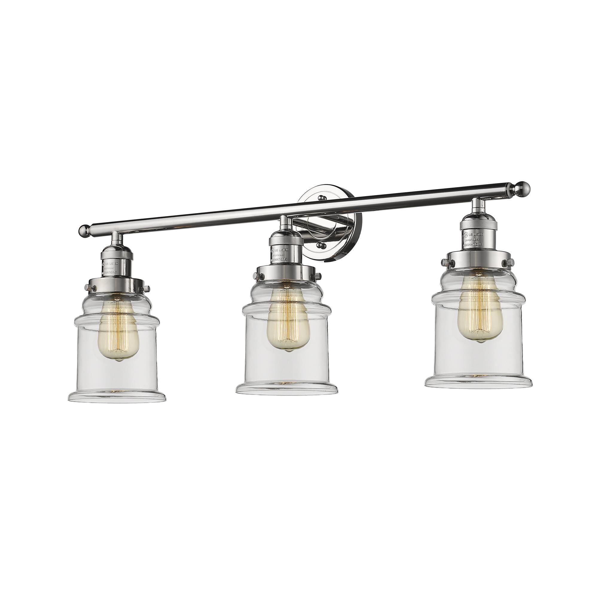 Shown in Polished Nickel finish and Clear glass