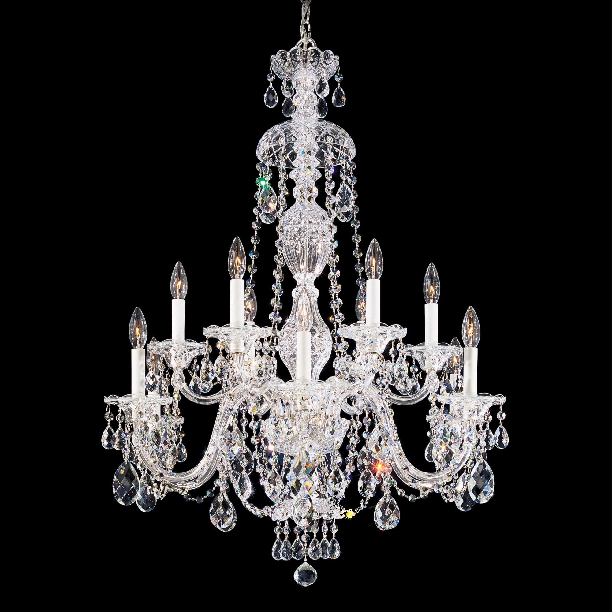 Sterling 29 Inch 12 Light Chandelier by Schonbek