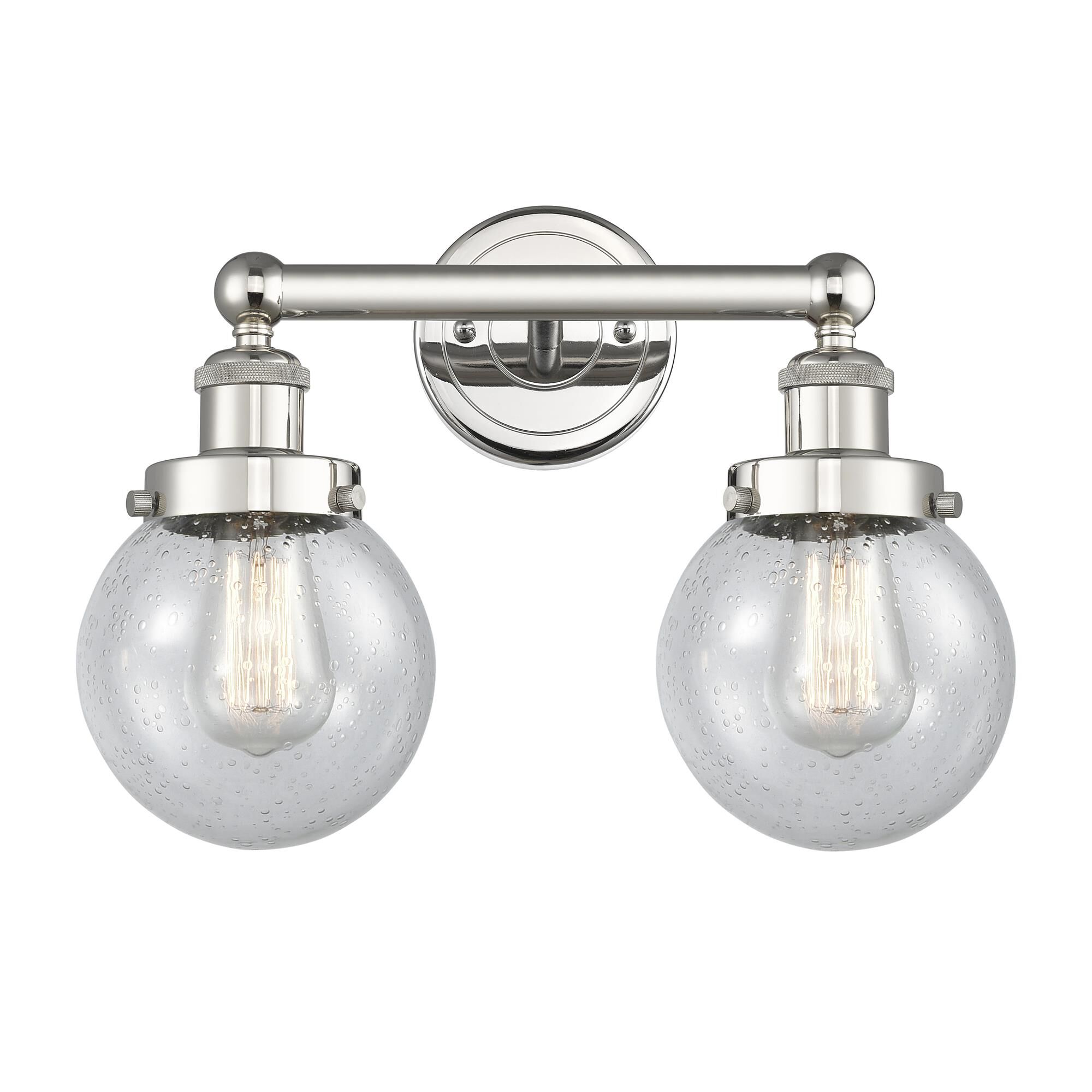 Shown in Polished Nickel finish and Seedy glass
