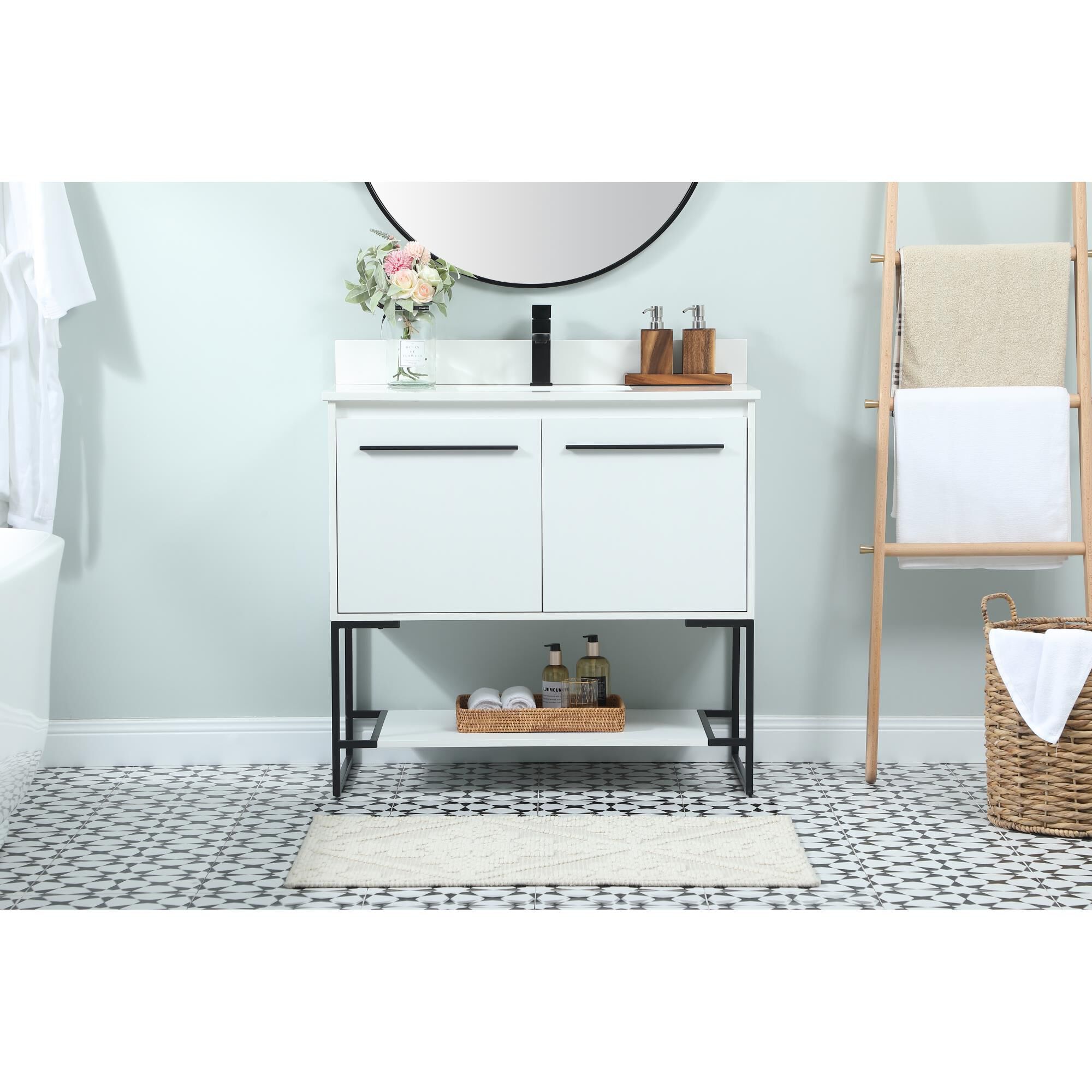 Shown in White finish