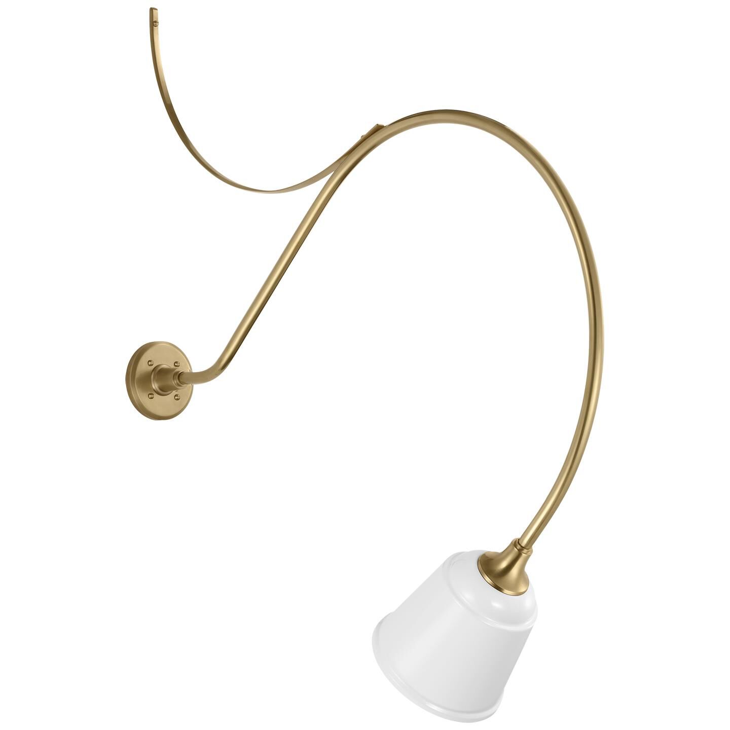 Shown in Hand-Rubbed Antique Brass finish and White Rockhouse shade
