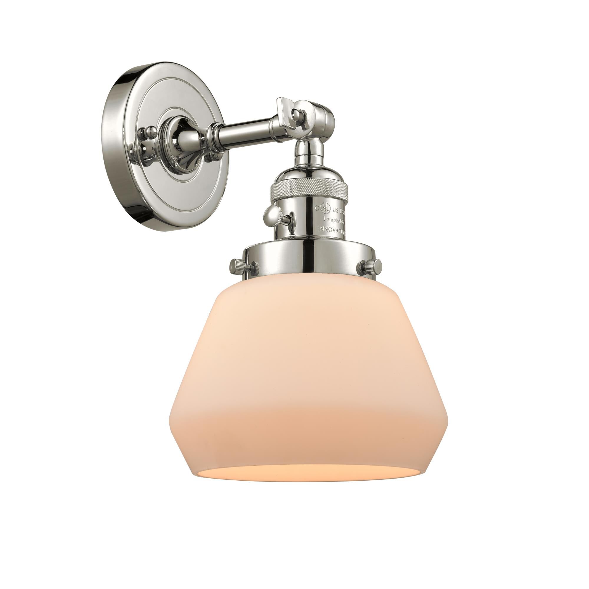 Shown in Polished Nickel finish and Matte White Cased glass