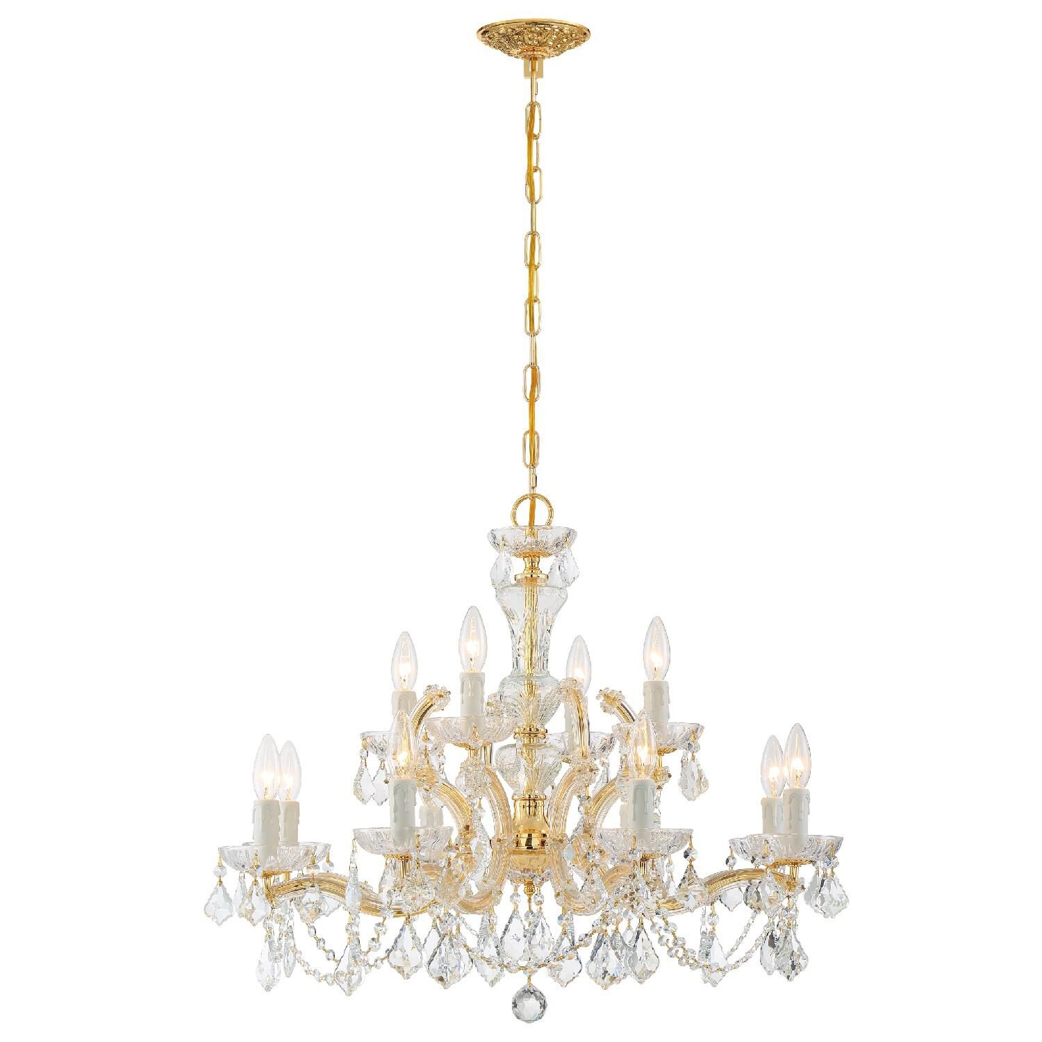 Shown in Gold finish and Clear Italian crystal
