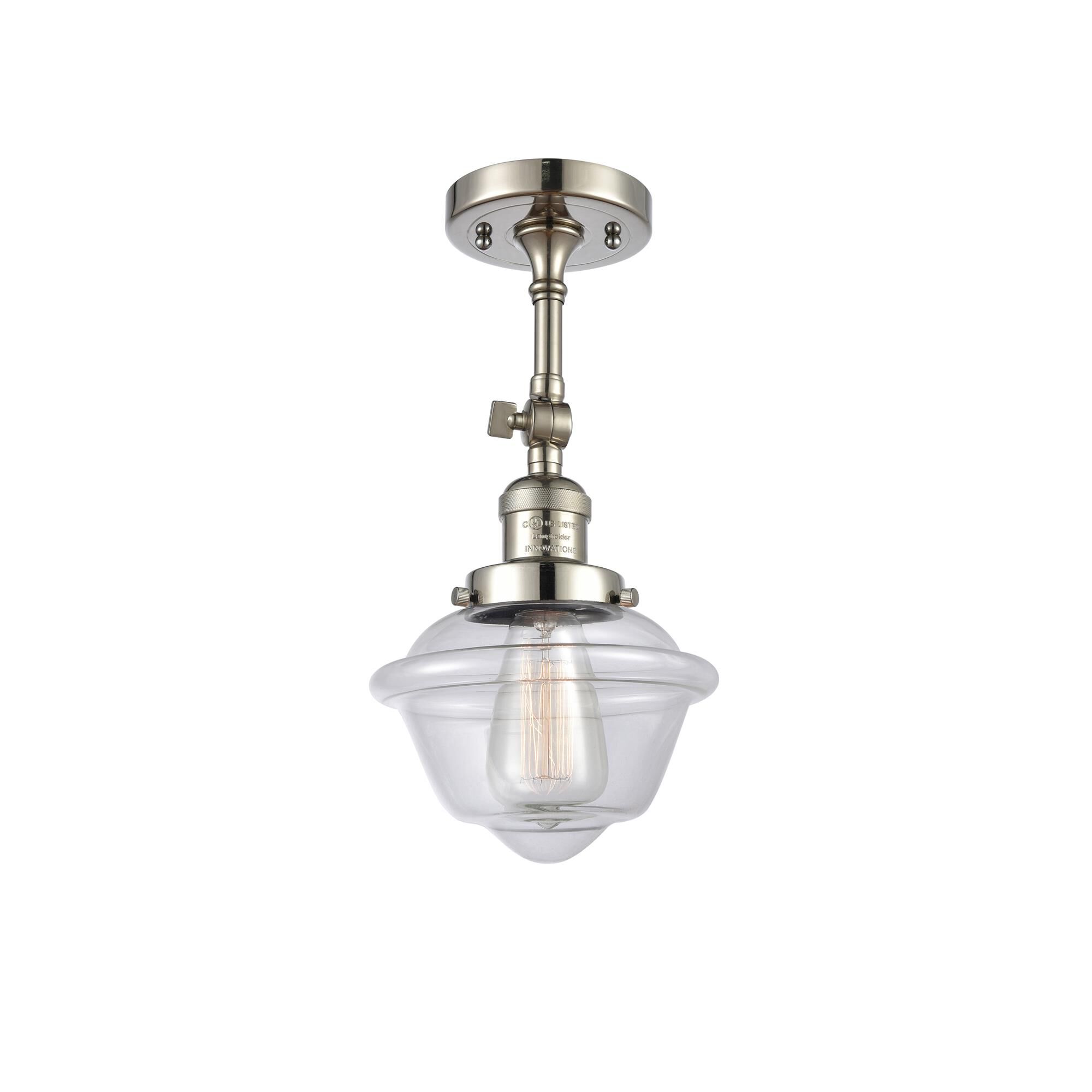 Shown in Polished Nickel finish and Clear glass