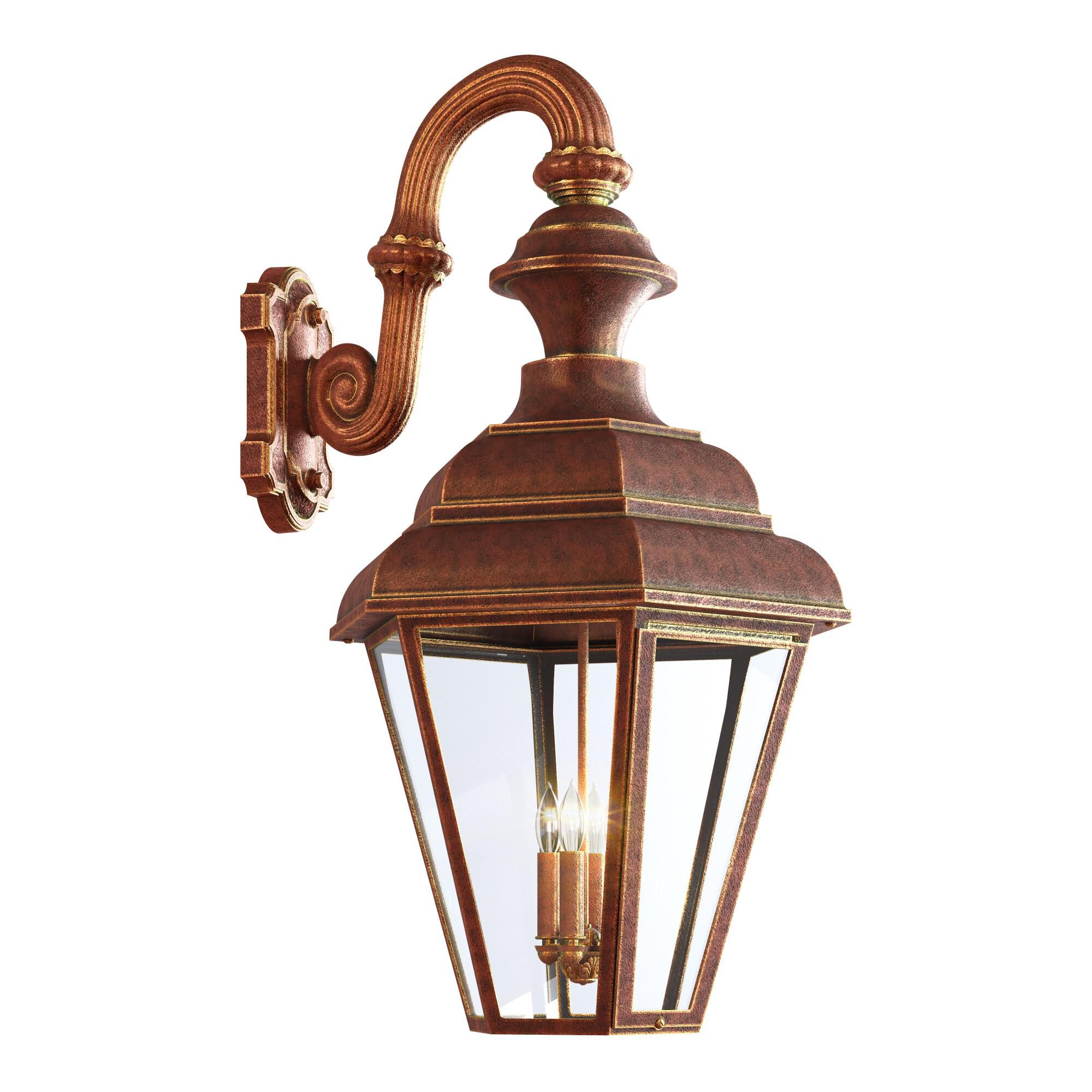 Shown in Antique Red finish and Ca glass