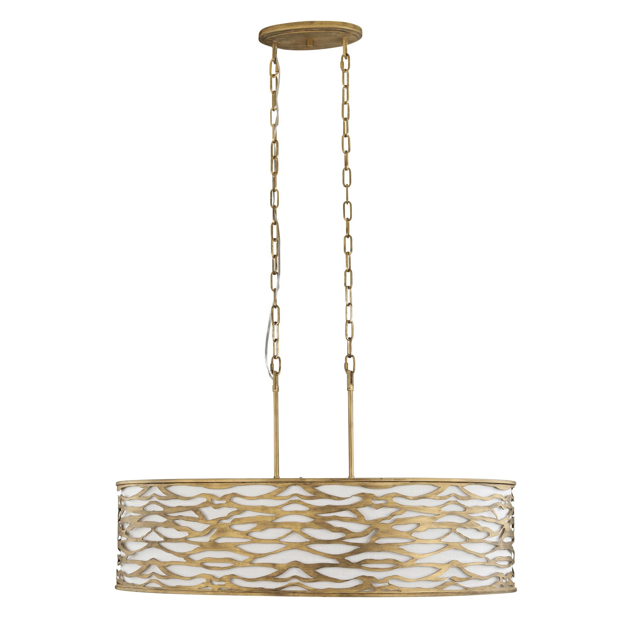 Shown in Havana Gold finish and Bone Linen shade