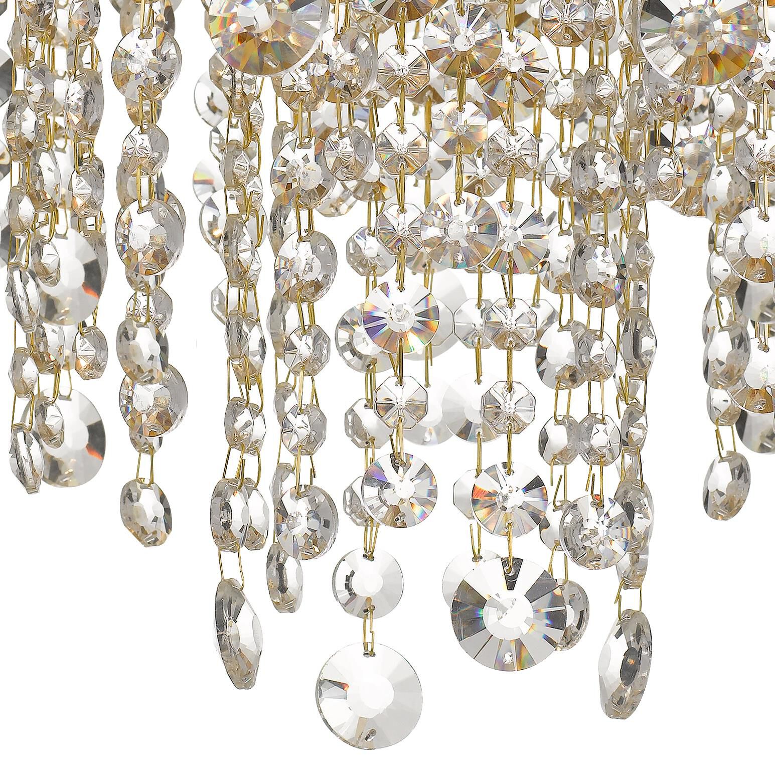 Shown in Antique Gold finish and Hand Cut Crystal crystal