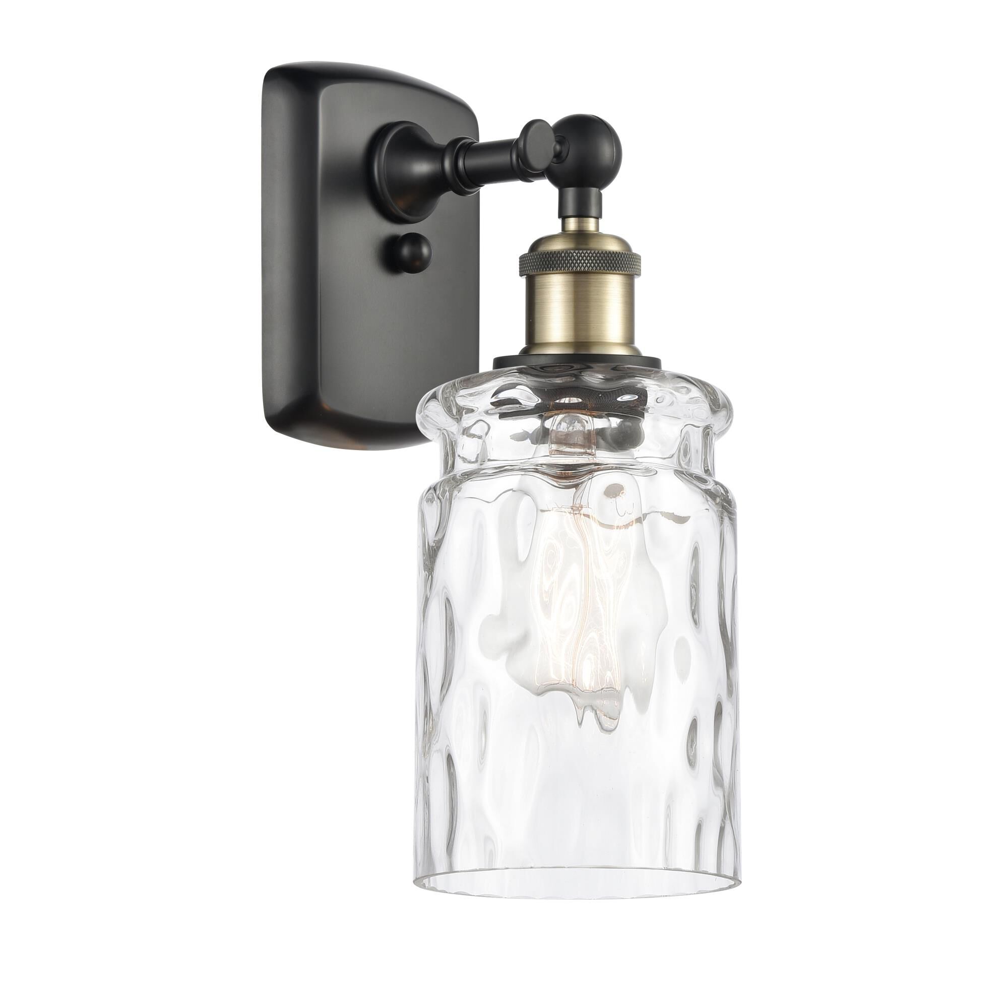 Shown in Black Antique Brass finish and Clear WaterCandor glass and Polished Chrome accent