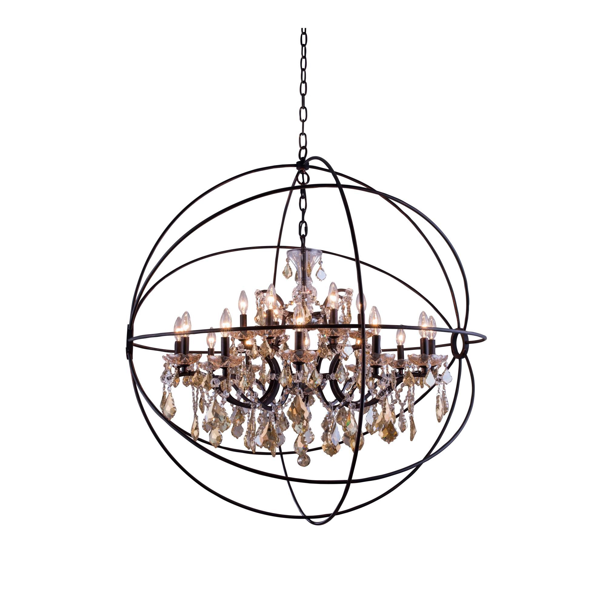 Shown in Dark Bronze finish and Royal Cut crystal and Golden Teak (Smoky) accent