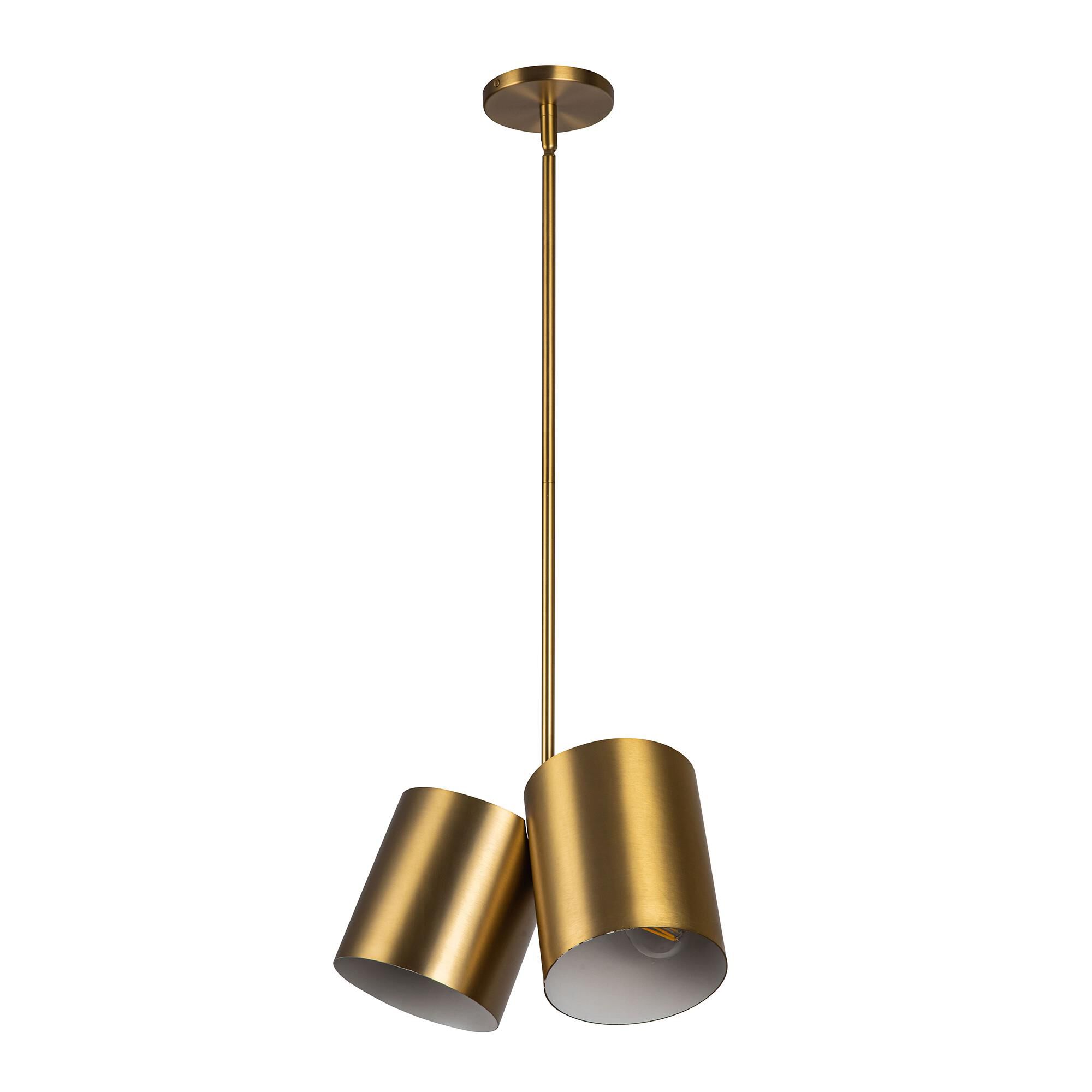 Shown in Brushed Gold finish and Steel shade