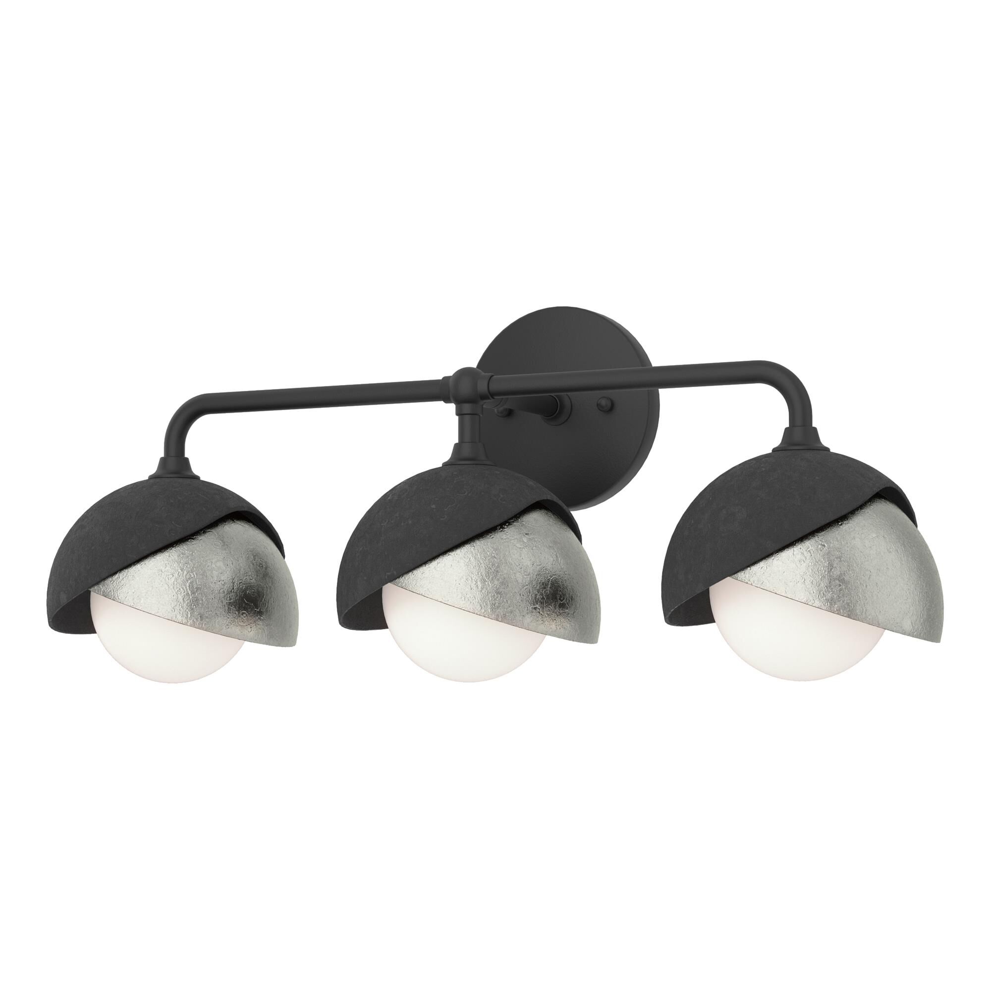 Shown in Black finish and Opal glass and Sterling accent