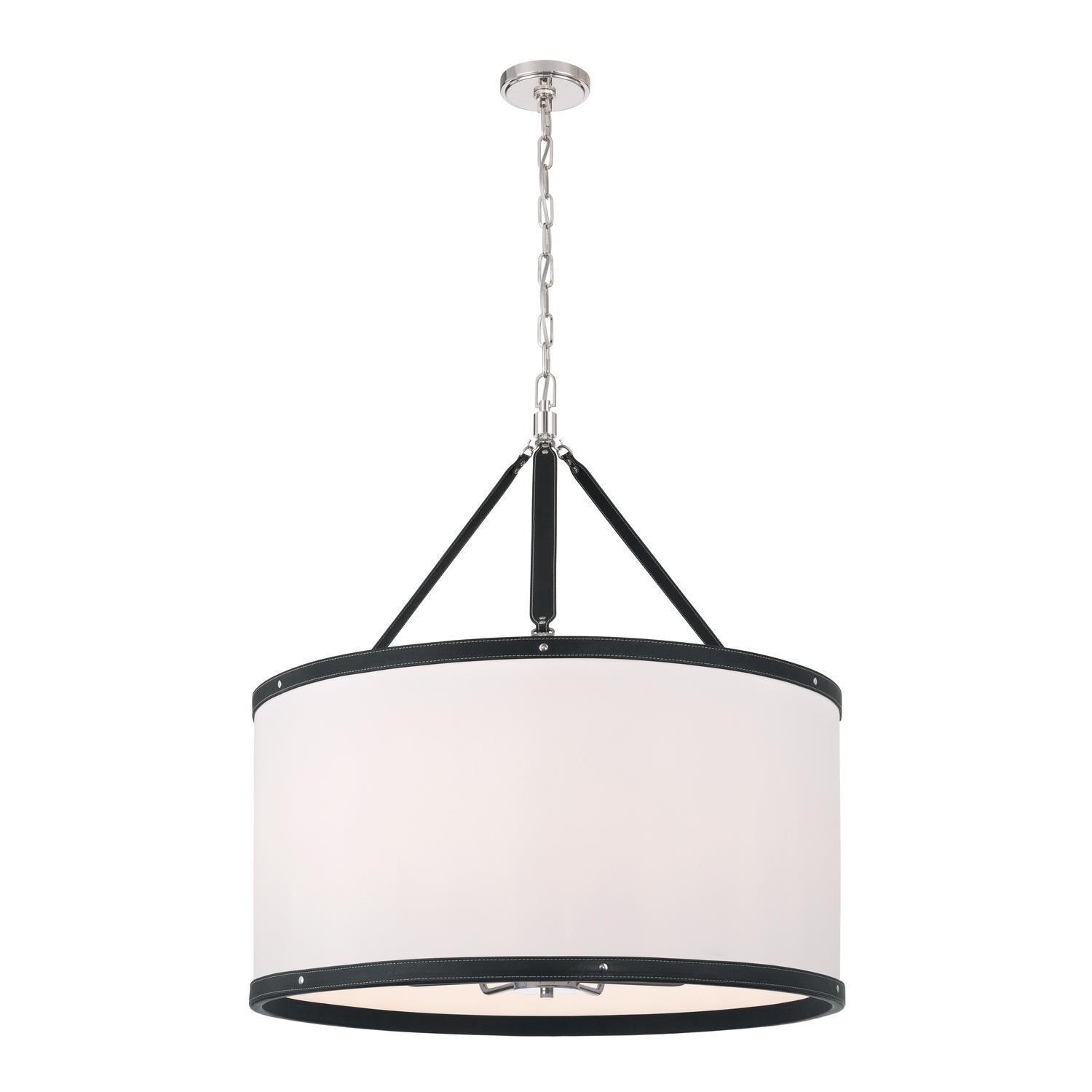 Shown in Polished Nickel finish and Fabric glass and Fabric shade