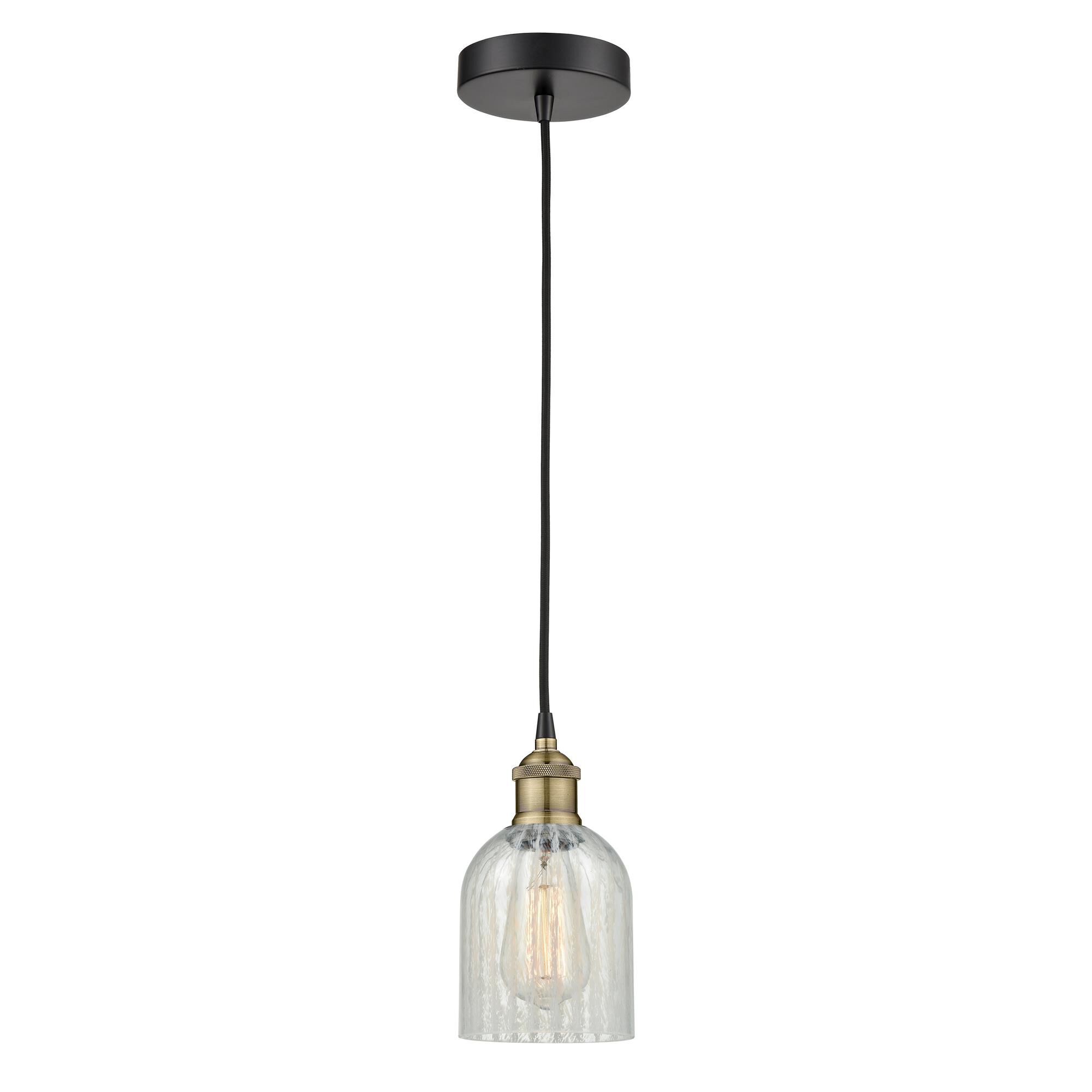 Shown in Black Antique Brass finish and Mouchette glass