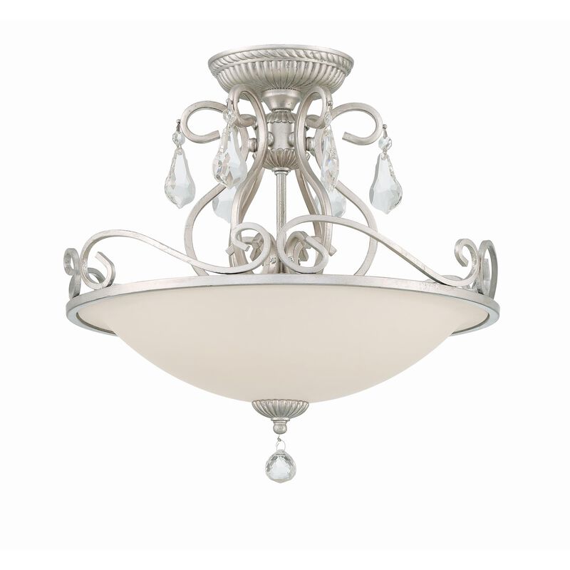 Ashton 16 Inch 3 Light Semi Flush Mount by Crystorama