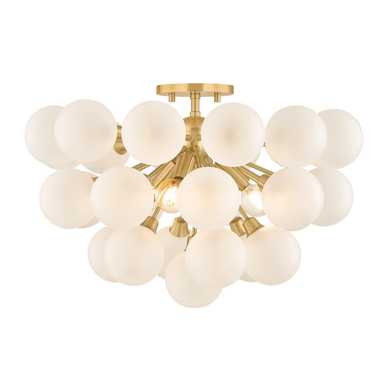 Antoneta 20 Inch 3 Light Semi Flush Mount by Mitzi