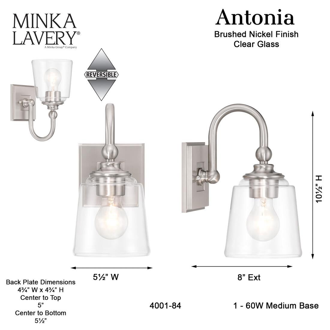 Antonia 6 Inch Wall Sconce by Minka Lavery