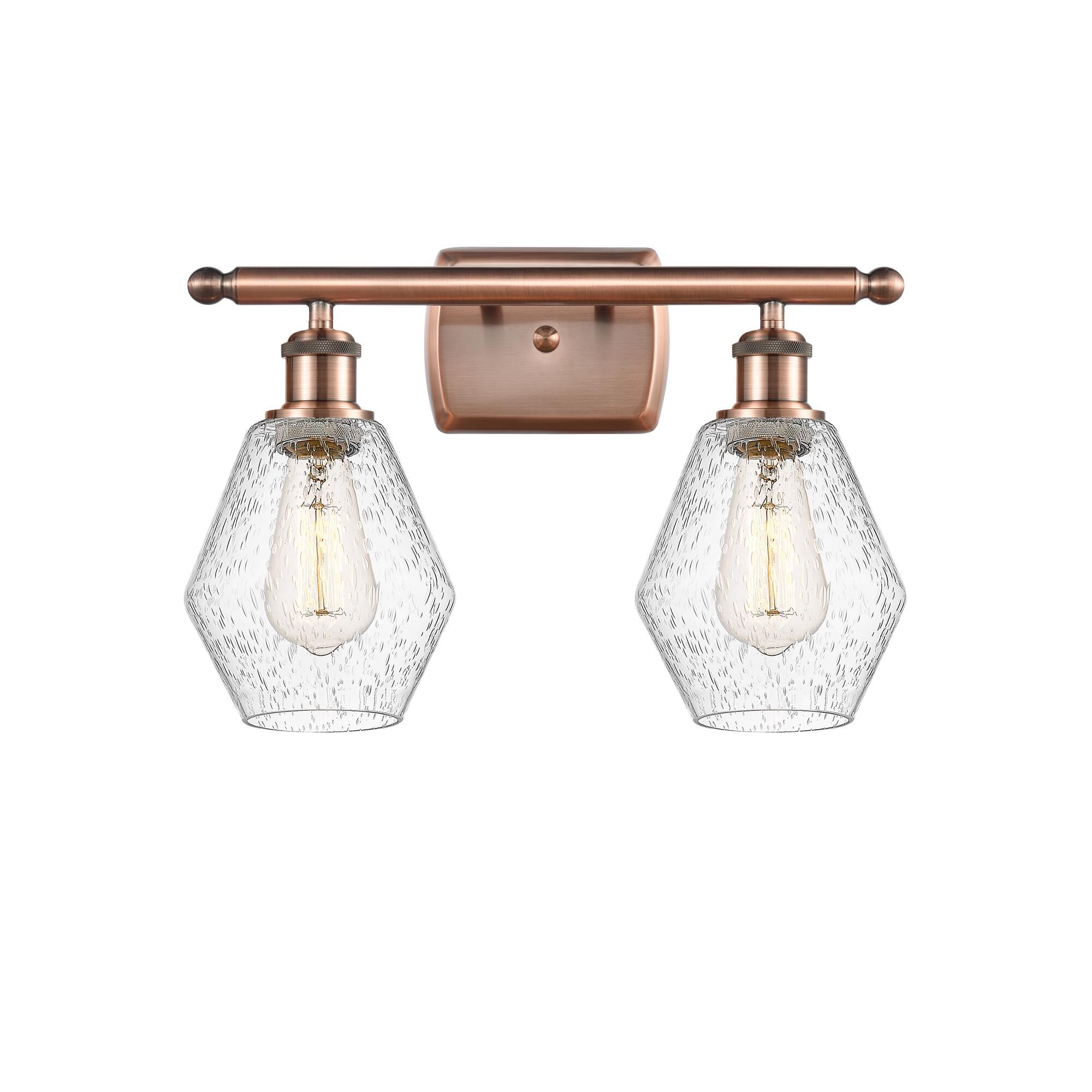 Shown in Antique Copper  finish and Seedy glass