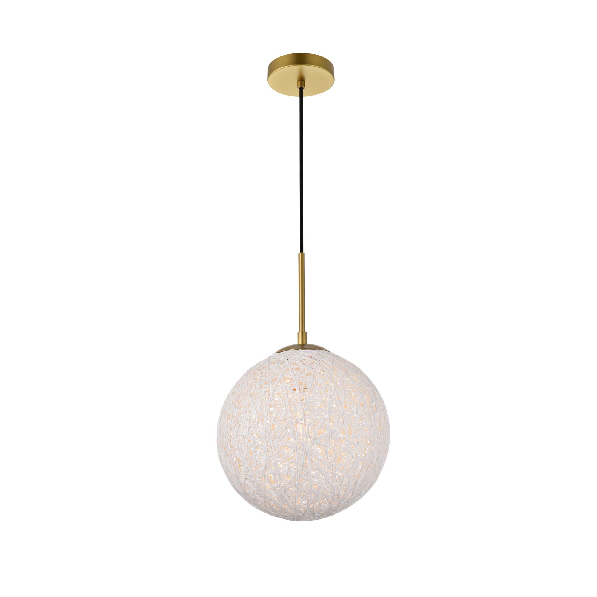 Shown in Brass And White finish and White Paper String shade