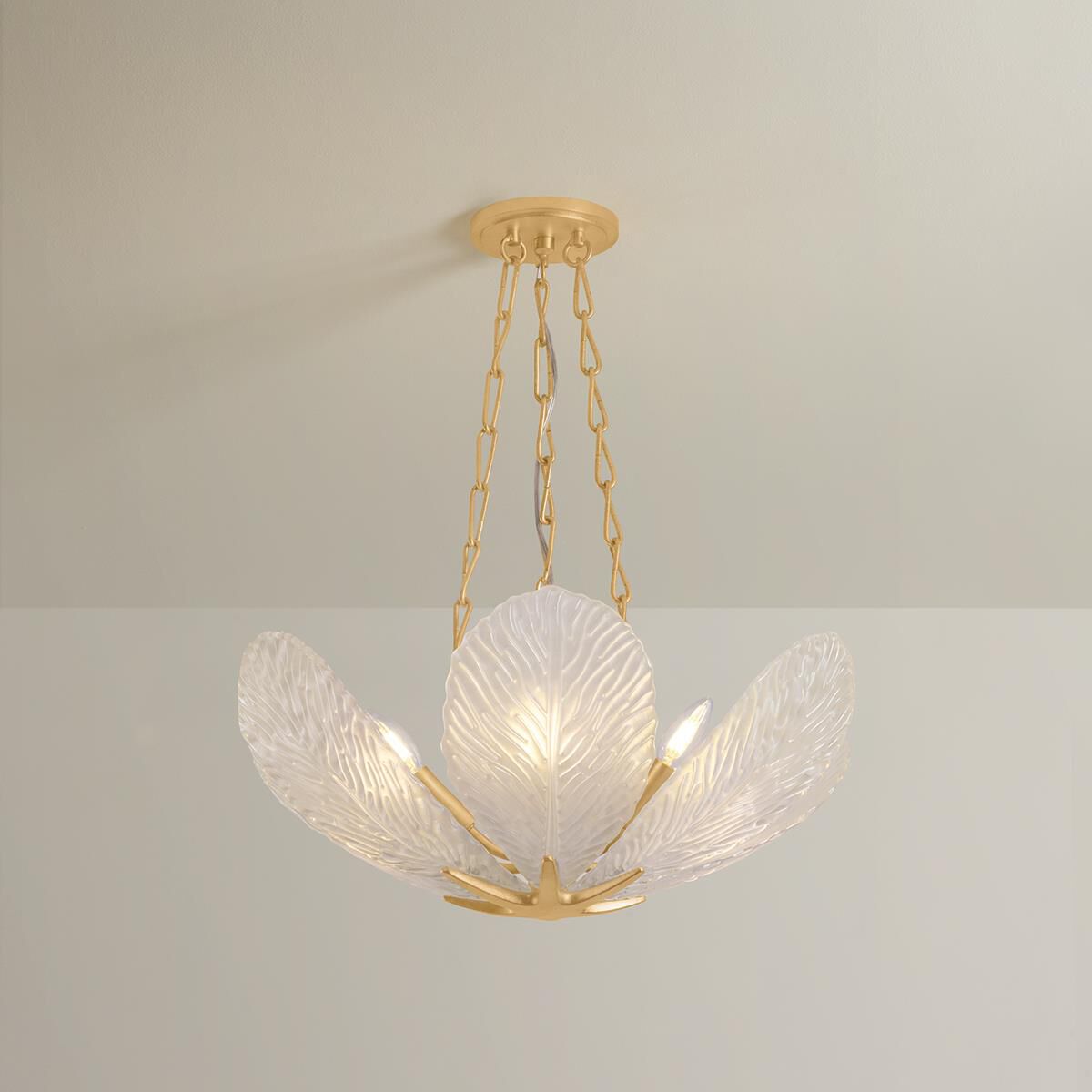 Shown in Vintage Gold Leaf finish and Piastre glass