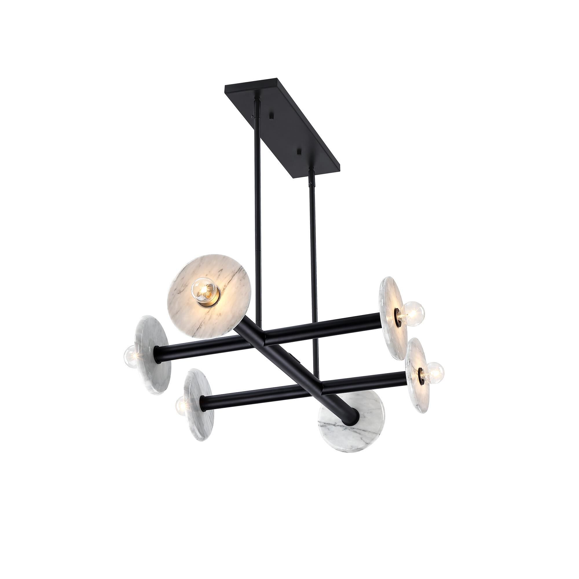 Shown in Matte Black finish and Natural Marble shade