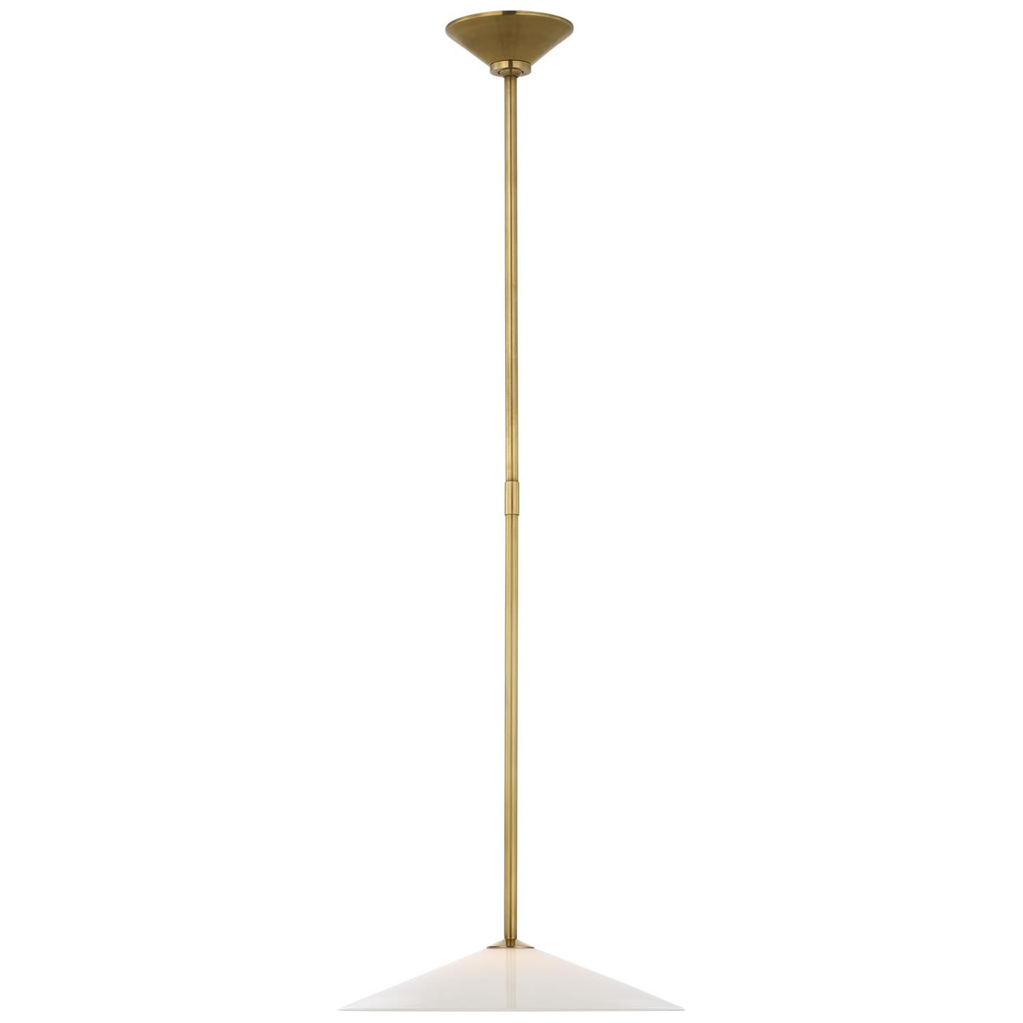 Shown in Hand-Rubbed Antique Brass and White Glass finish