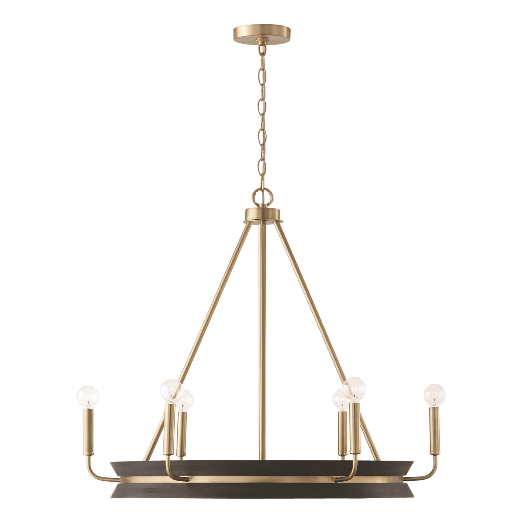 Shown in Black Stain and Matte Brass finish