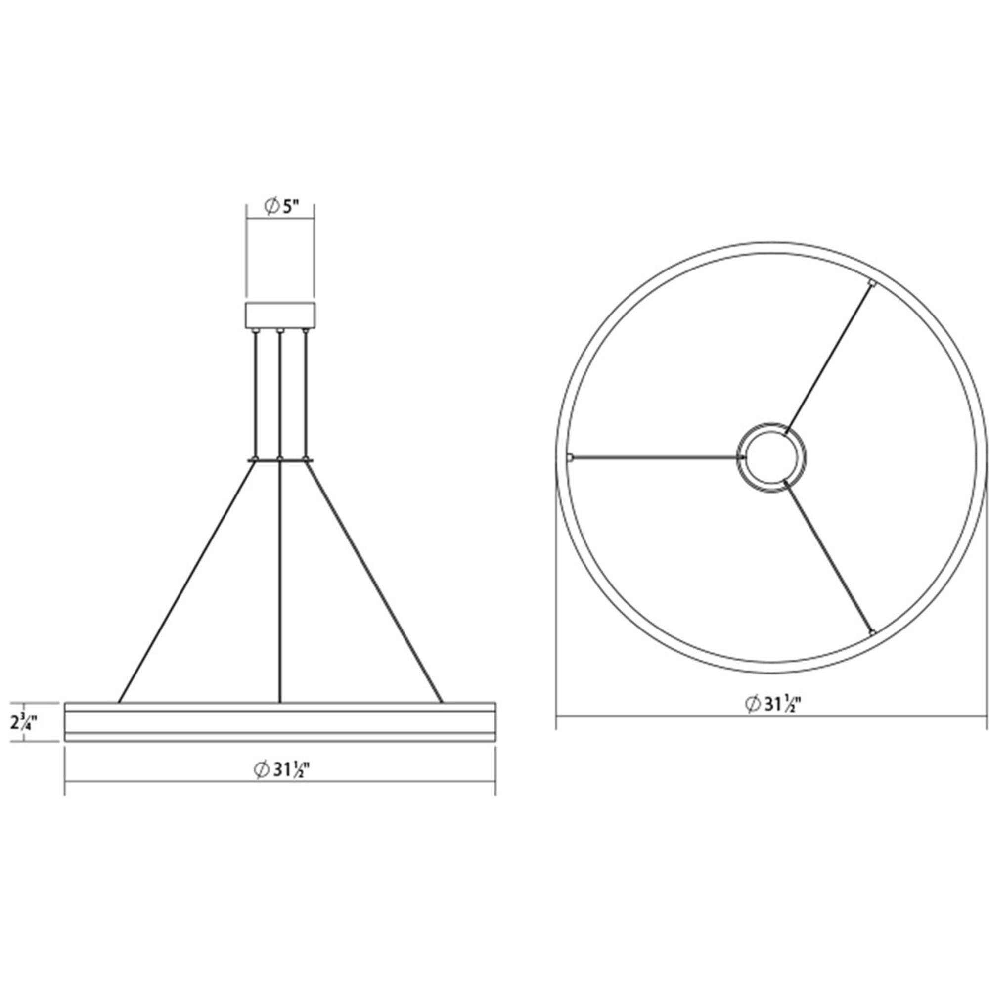 Double Corona 32 Inch Large Pendant by SONNEMAN