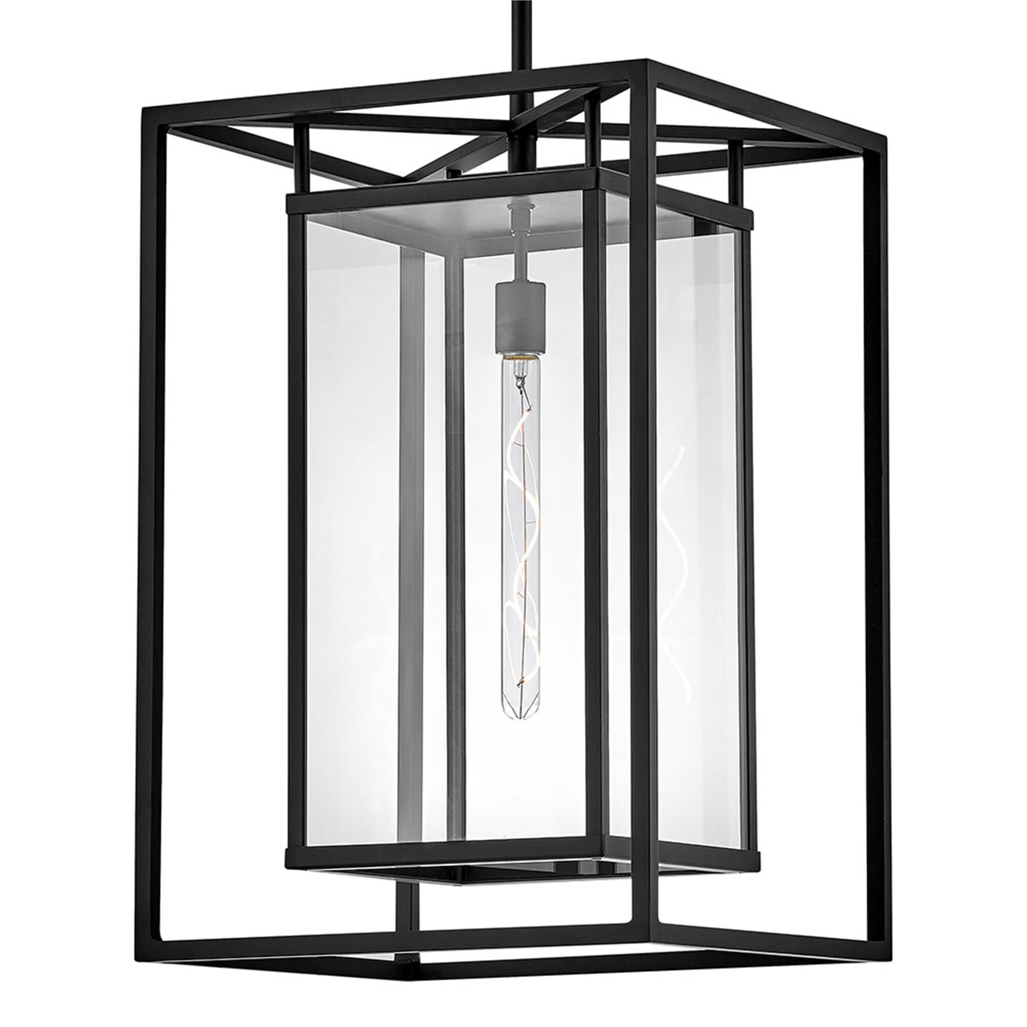 Shown in Black finish and Clear glass
