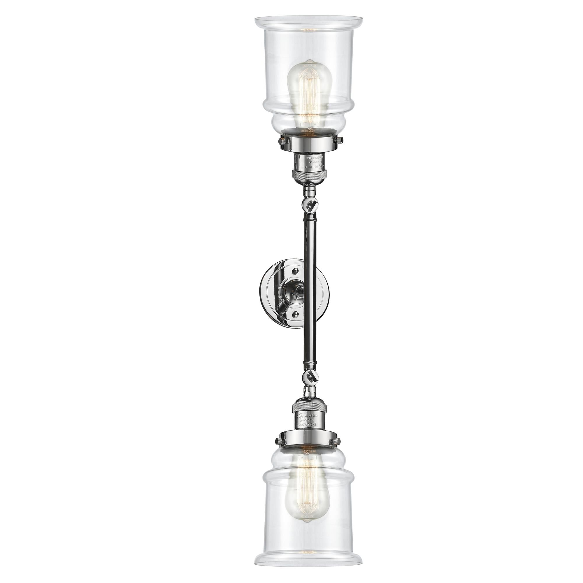 Shown in Polished Chrome finish and Clear glass