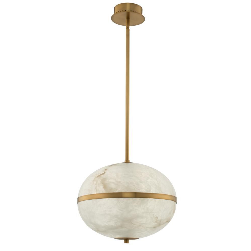 Shown in Winter Brass finish and Alabaster shade