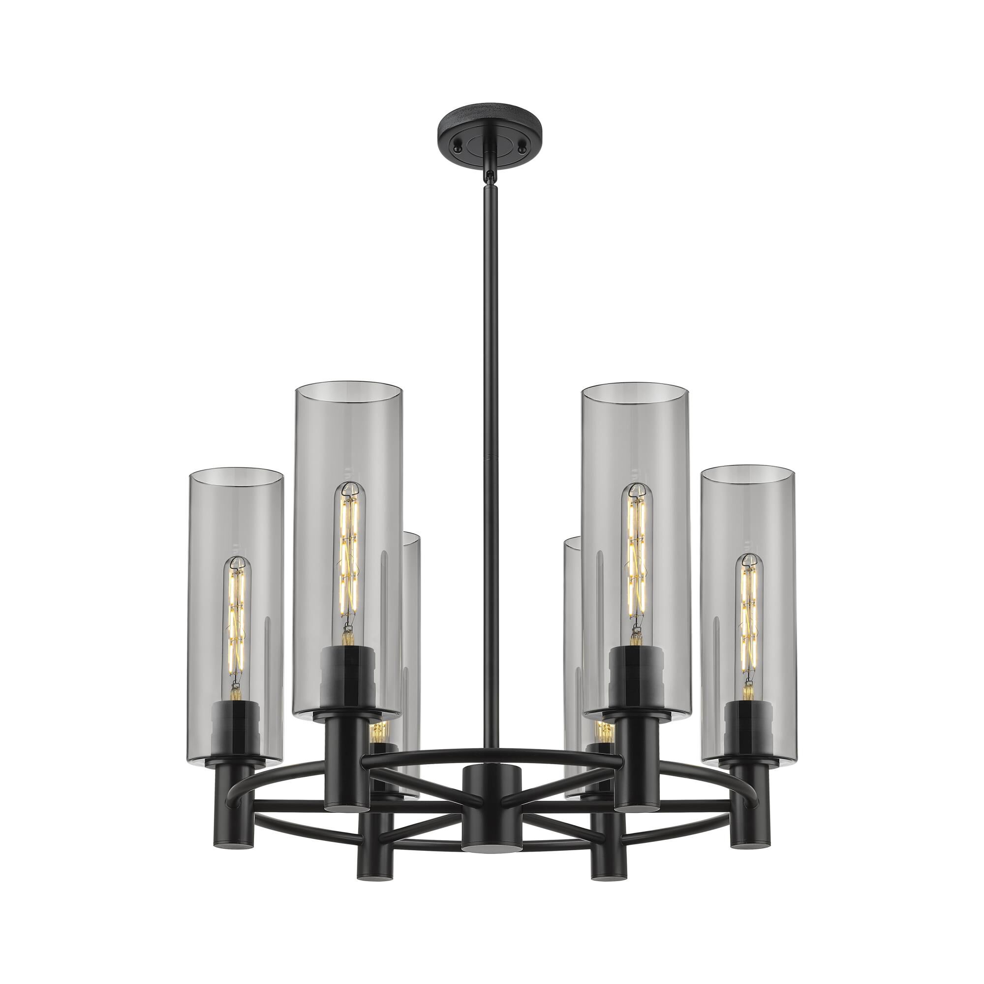 Shown in Matte Black finish and Plated Smoke glass