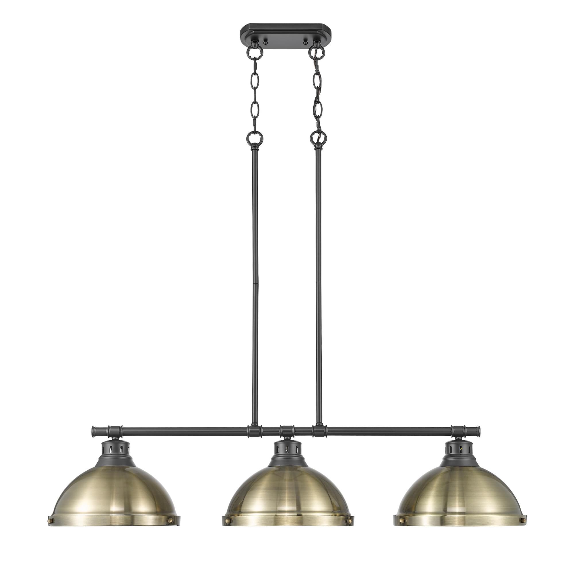 Shown in Aged Brass finish and Aged Brass shade