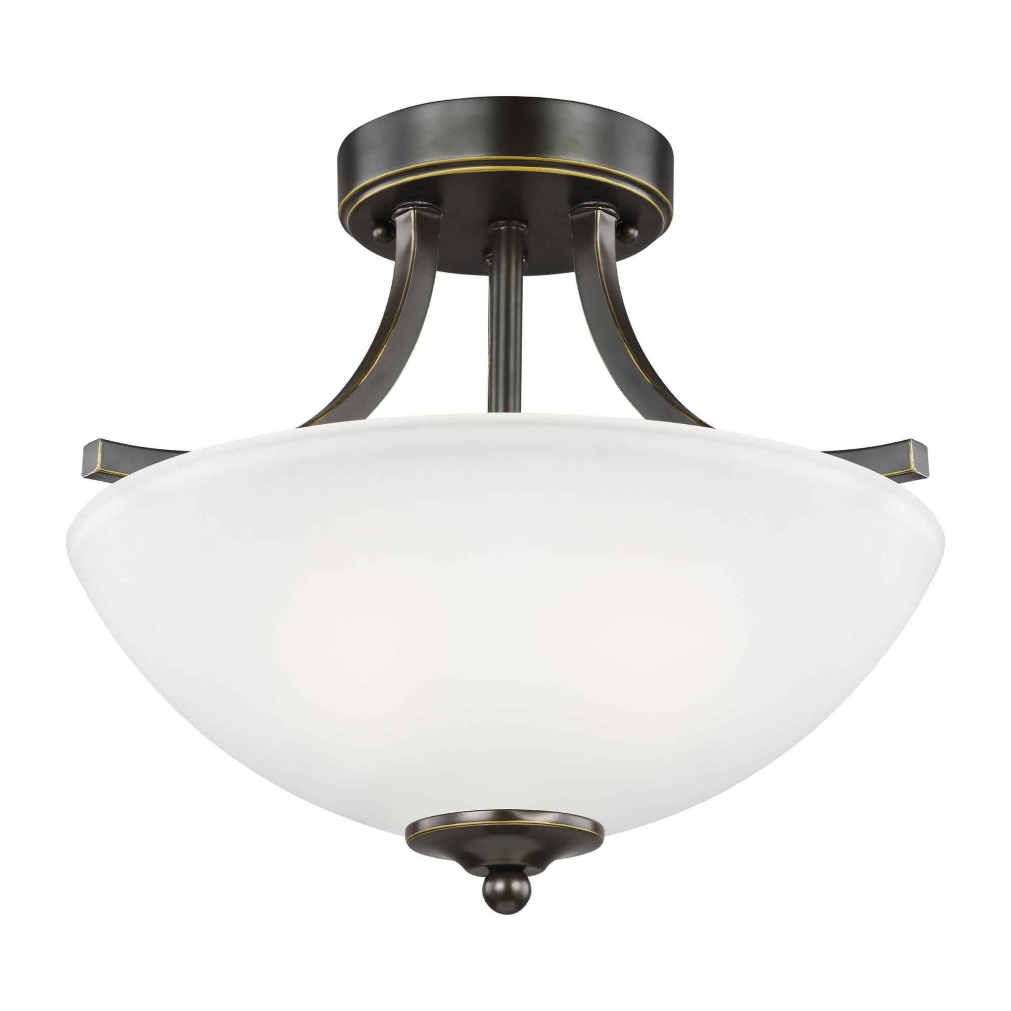 Shown in Heirloom Bronze finish and Satin Etched  Shade glass and Satin Etched Glass shade