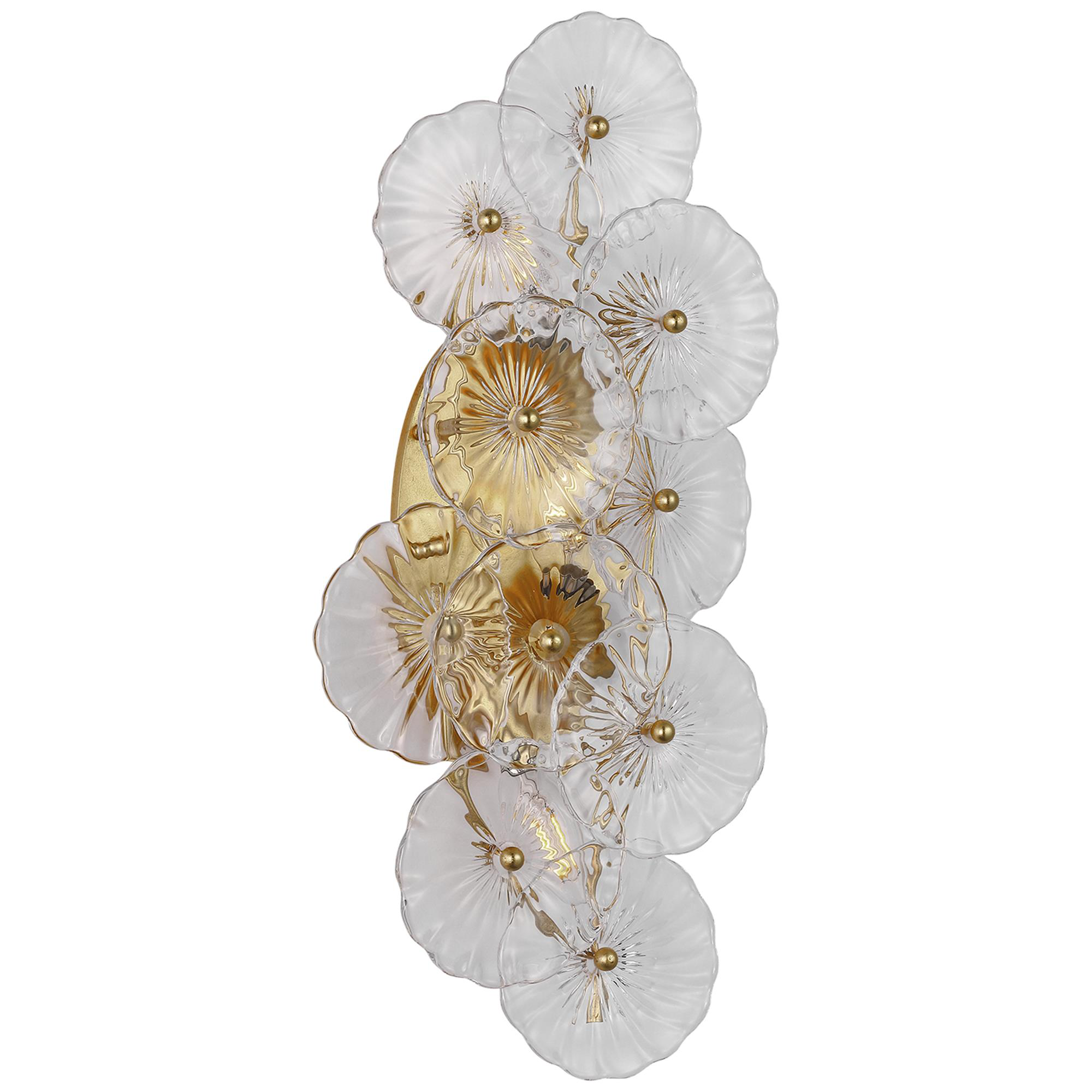 Shown in Gild finish and Clear glass