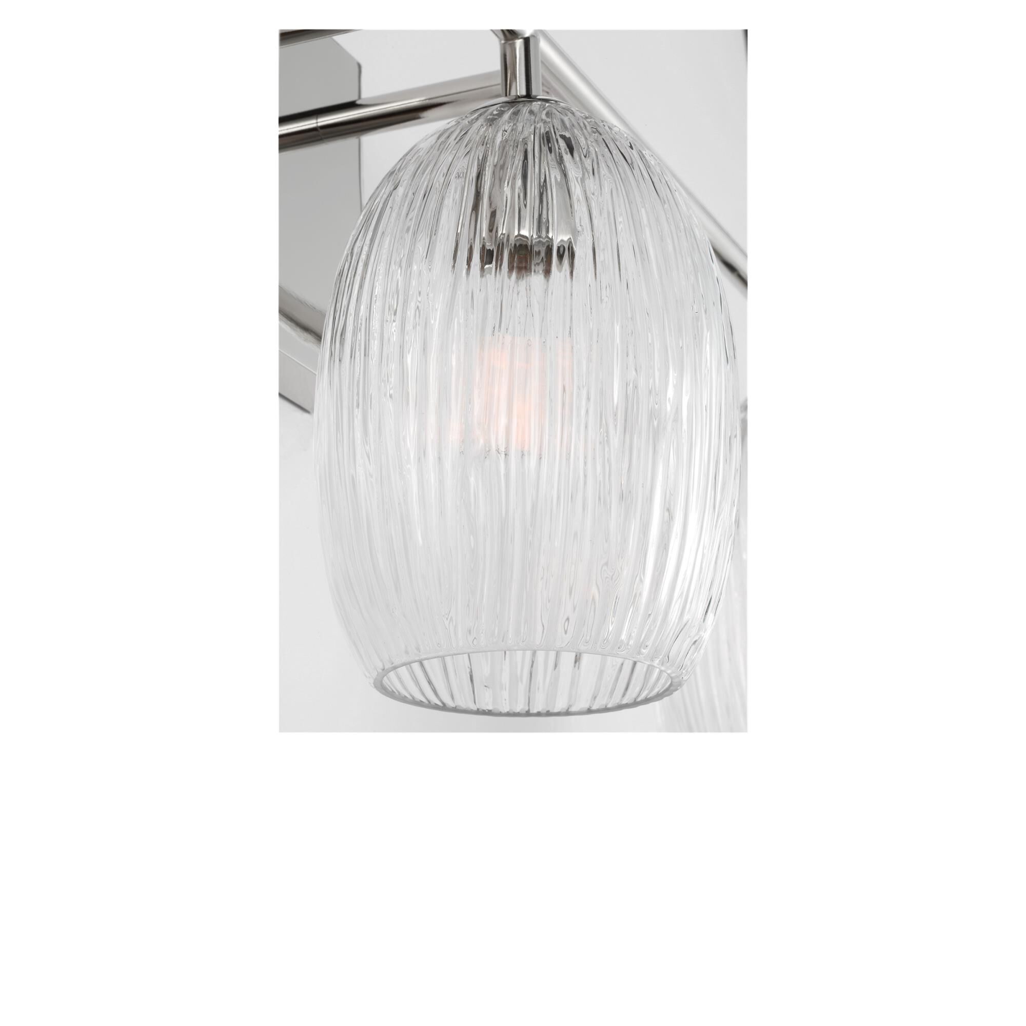 Shown in Polished Nickel finish and Striped Clear glass