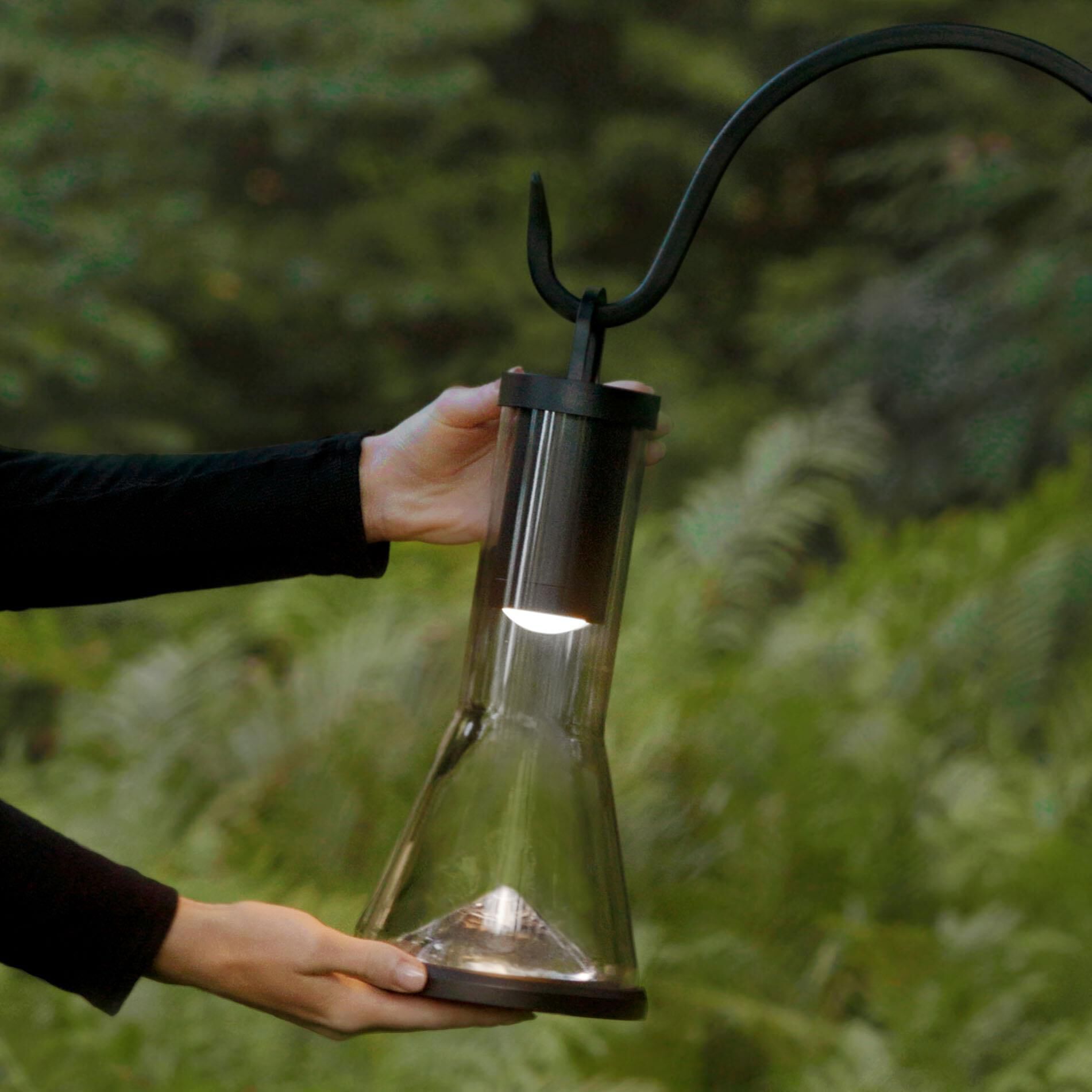 Shown in Black finish and Clear glass