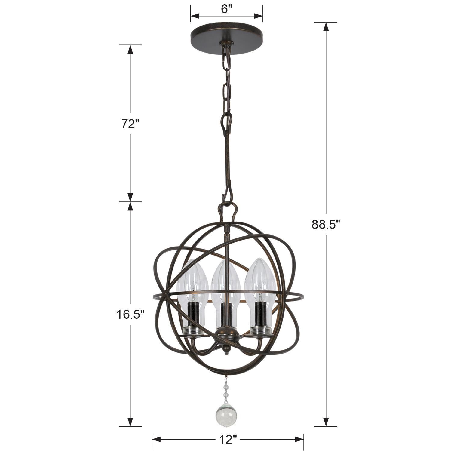 Shown in English Bronze finish and Clear Glass Drops crystal and Clear glass and Clear Glass shade