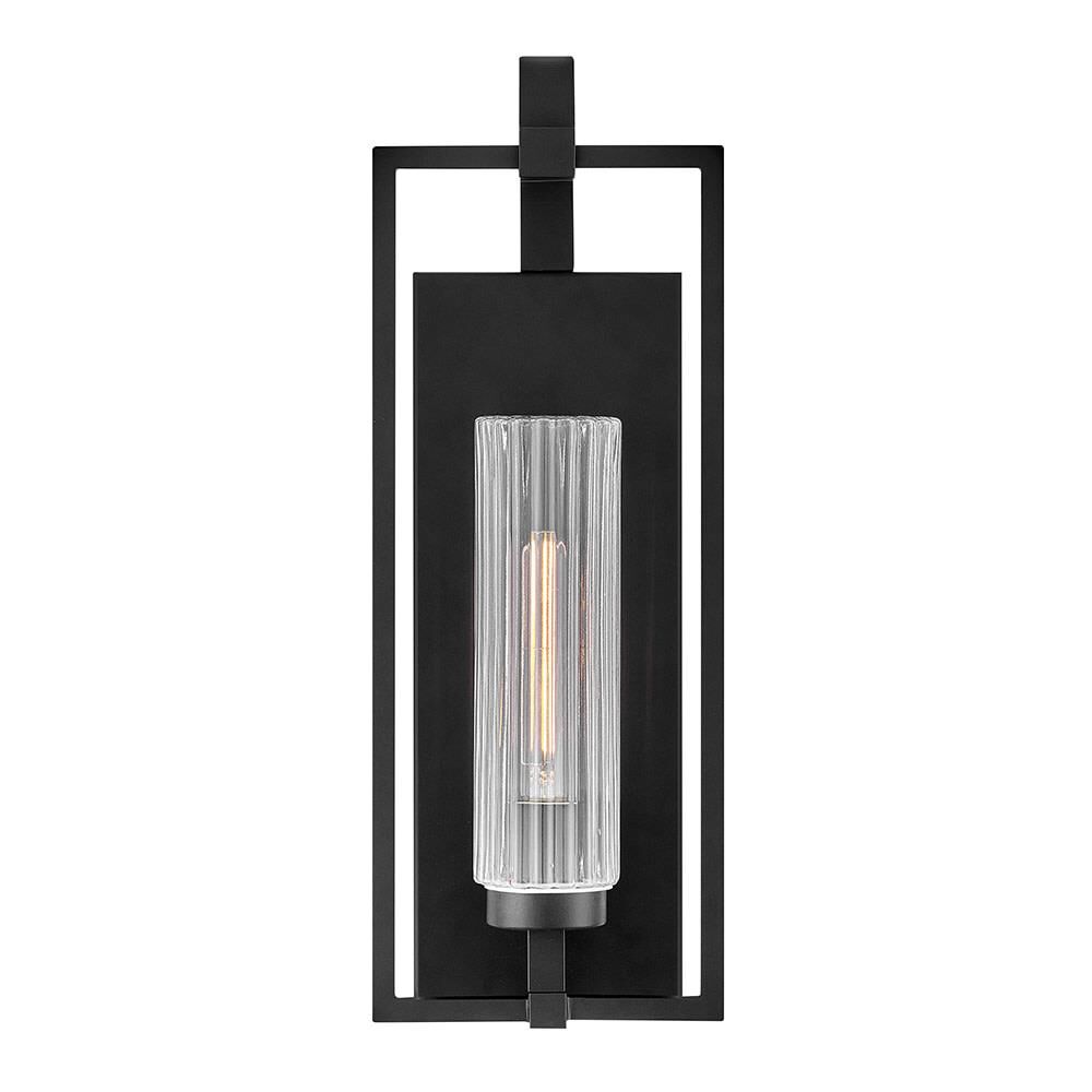 Shown in Black finish and Clear glass